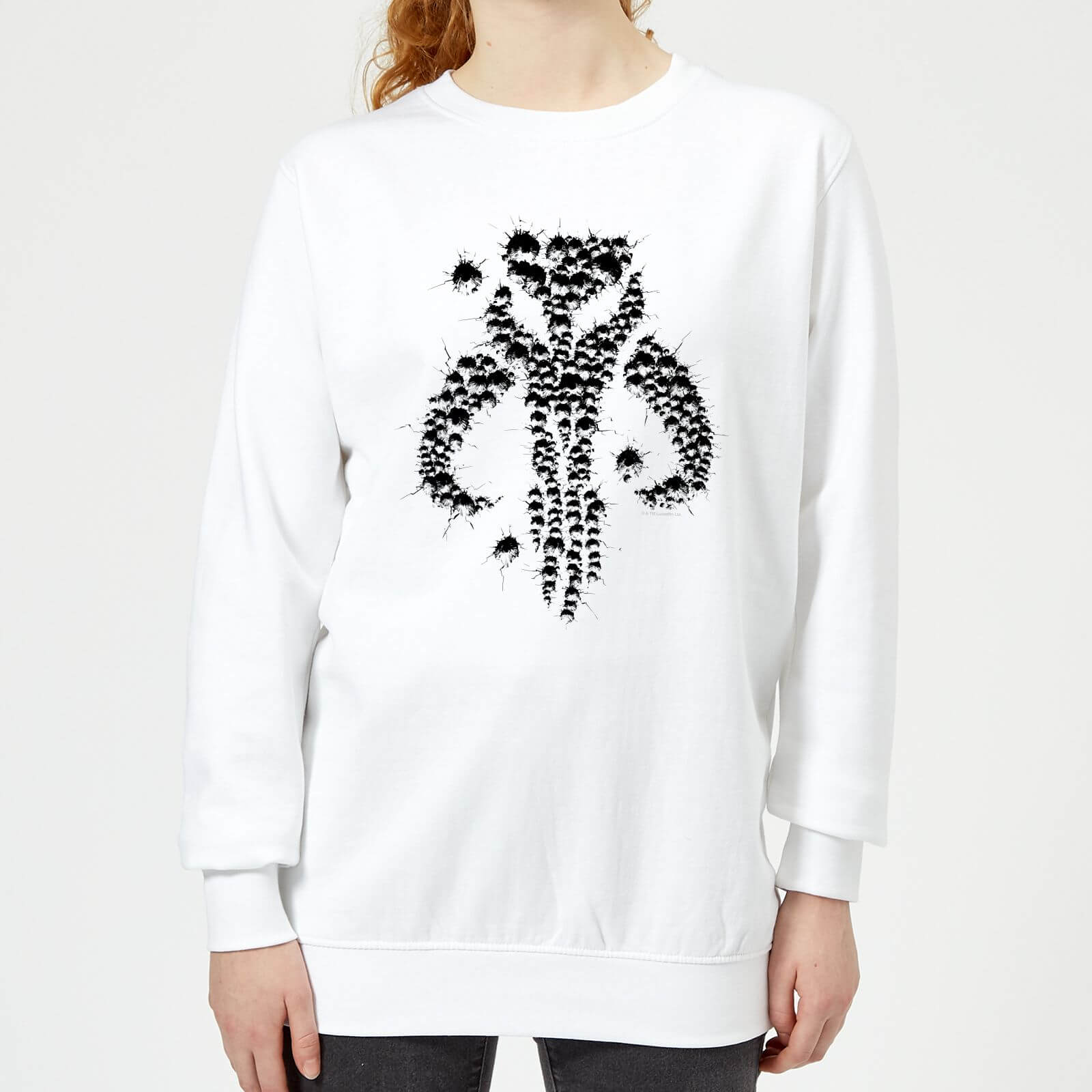 The Mandalorian Blaster Skull Women's Sweatshirt - White - XS