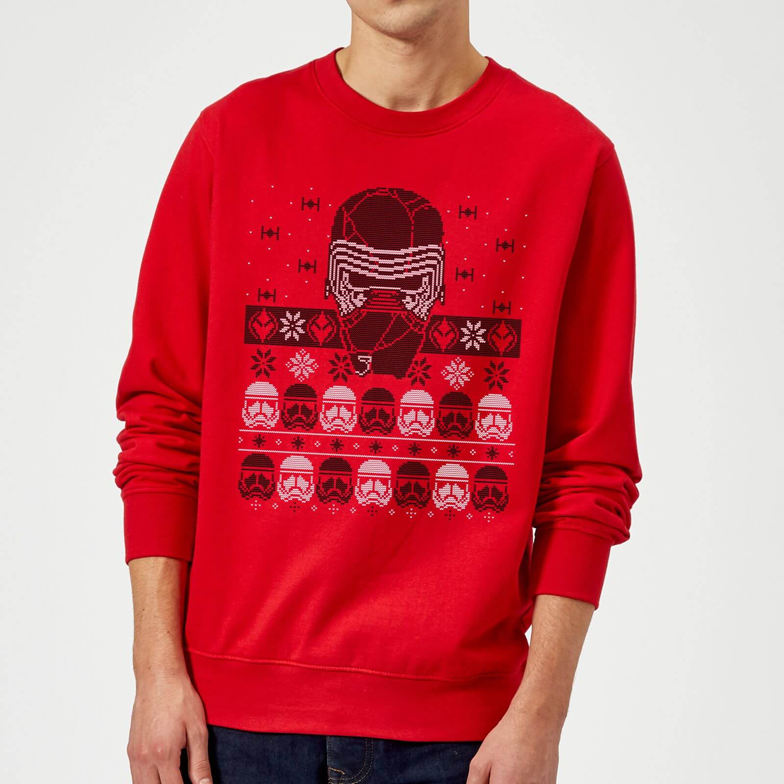 Star Wars Kylo Ren Ugly Holiday Sweatshirt - Red - M