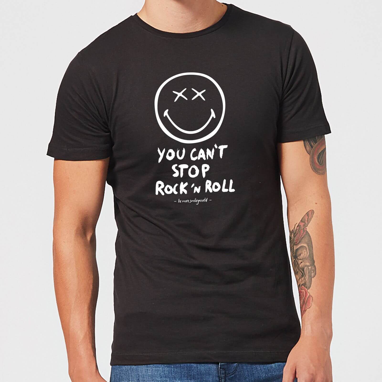 You Can't Stop Rock N Roll Men's T-Shirt - Black - S - Black