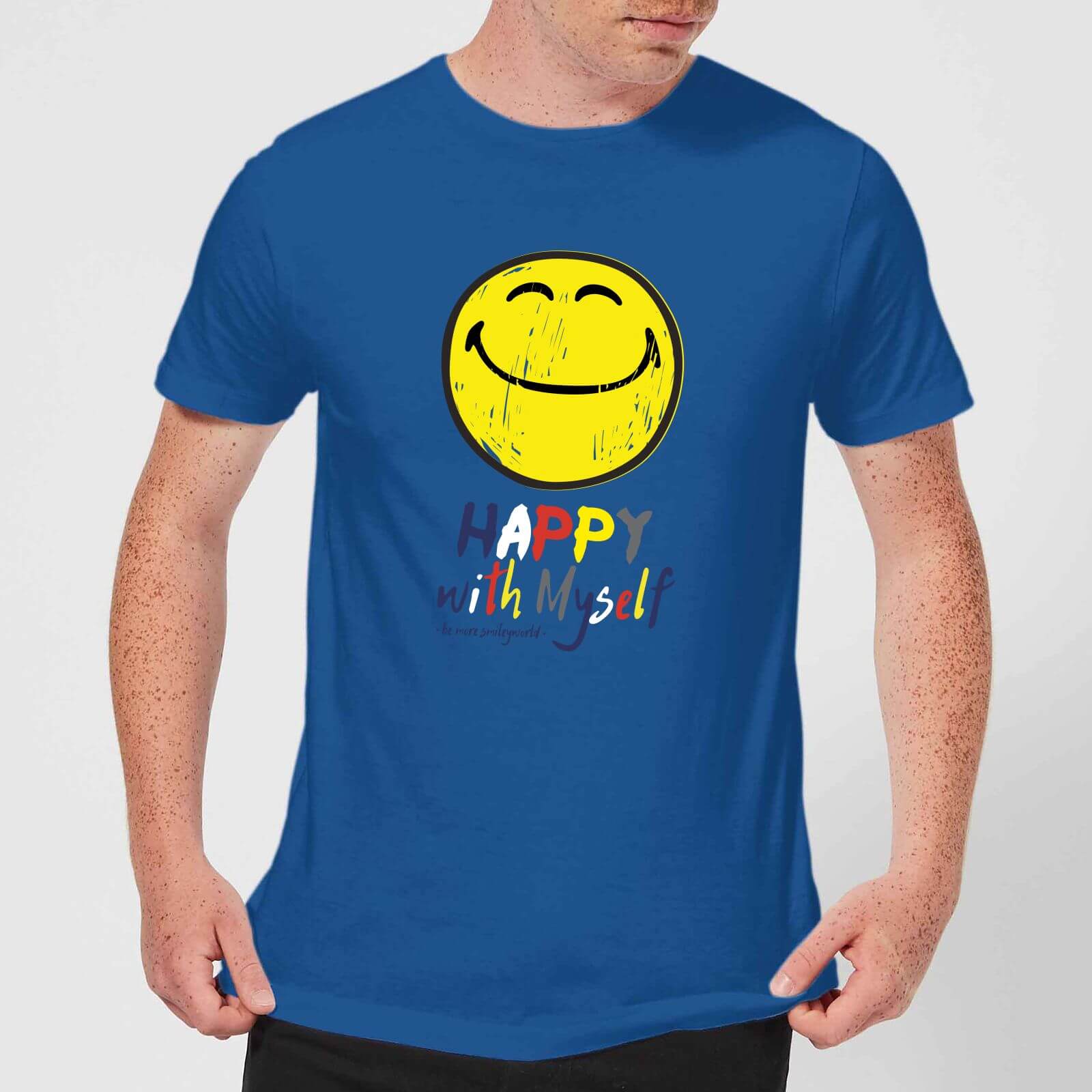 Happy With Myself Men's T-Shirt - Royal Blue - S - royal blue