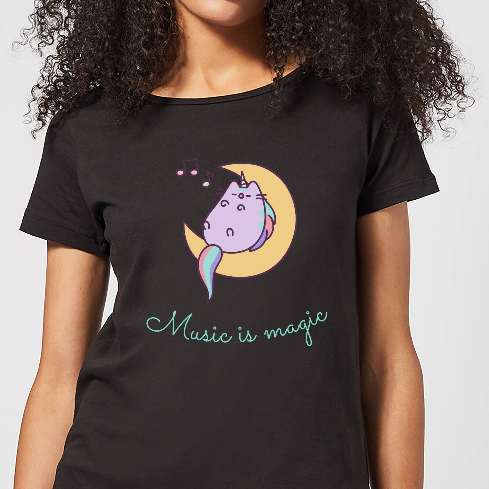 Pusheen Music Is Magic Women's T-Shirt - Black - S