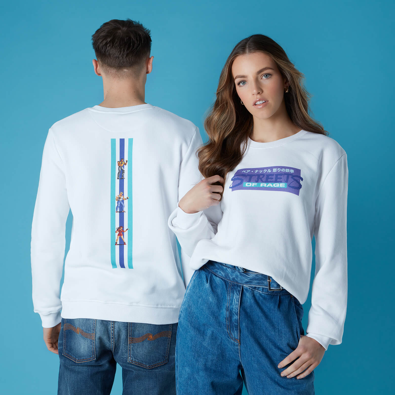 Sweat-shirt Sega Street Of Rage - Blanc - Unisexe - L - Blanc