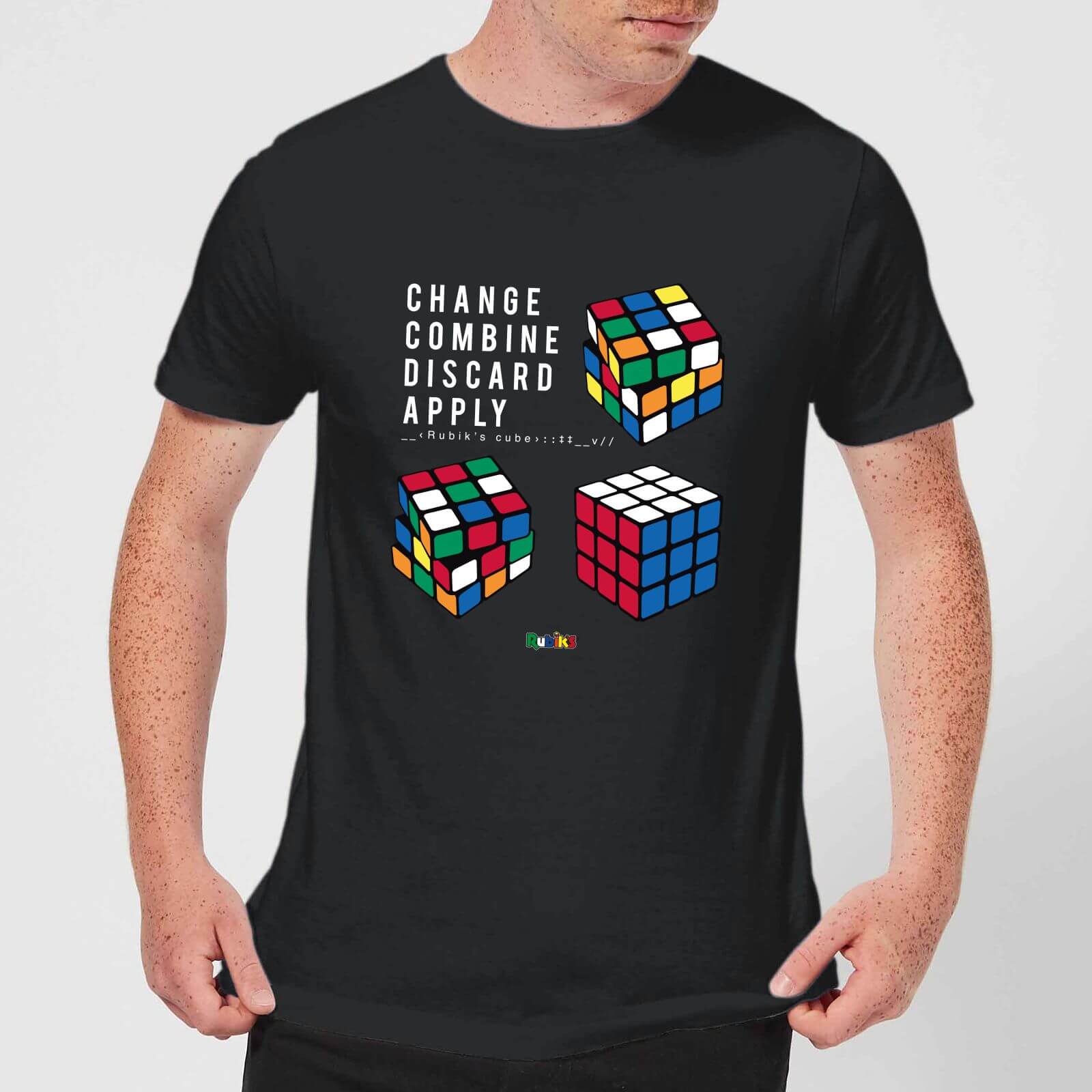 Change Combine Discard Apply Men's T-Shirt - Black - 3Xl - Zwart
