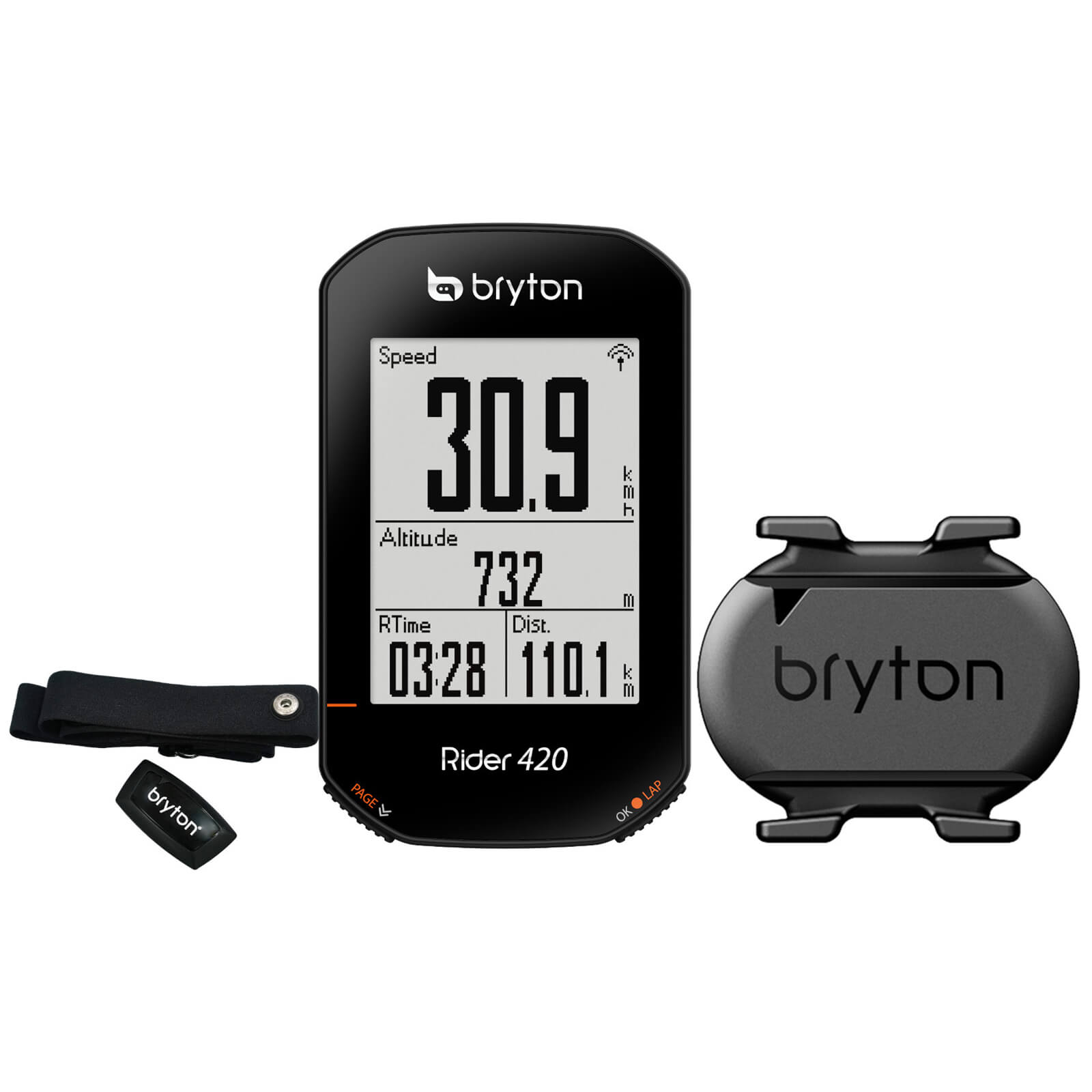 Bryton Rider 420T GPS Cycle Computer Bundle With Cadence & Heart Rate