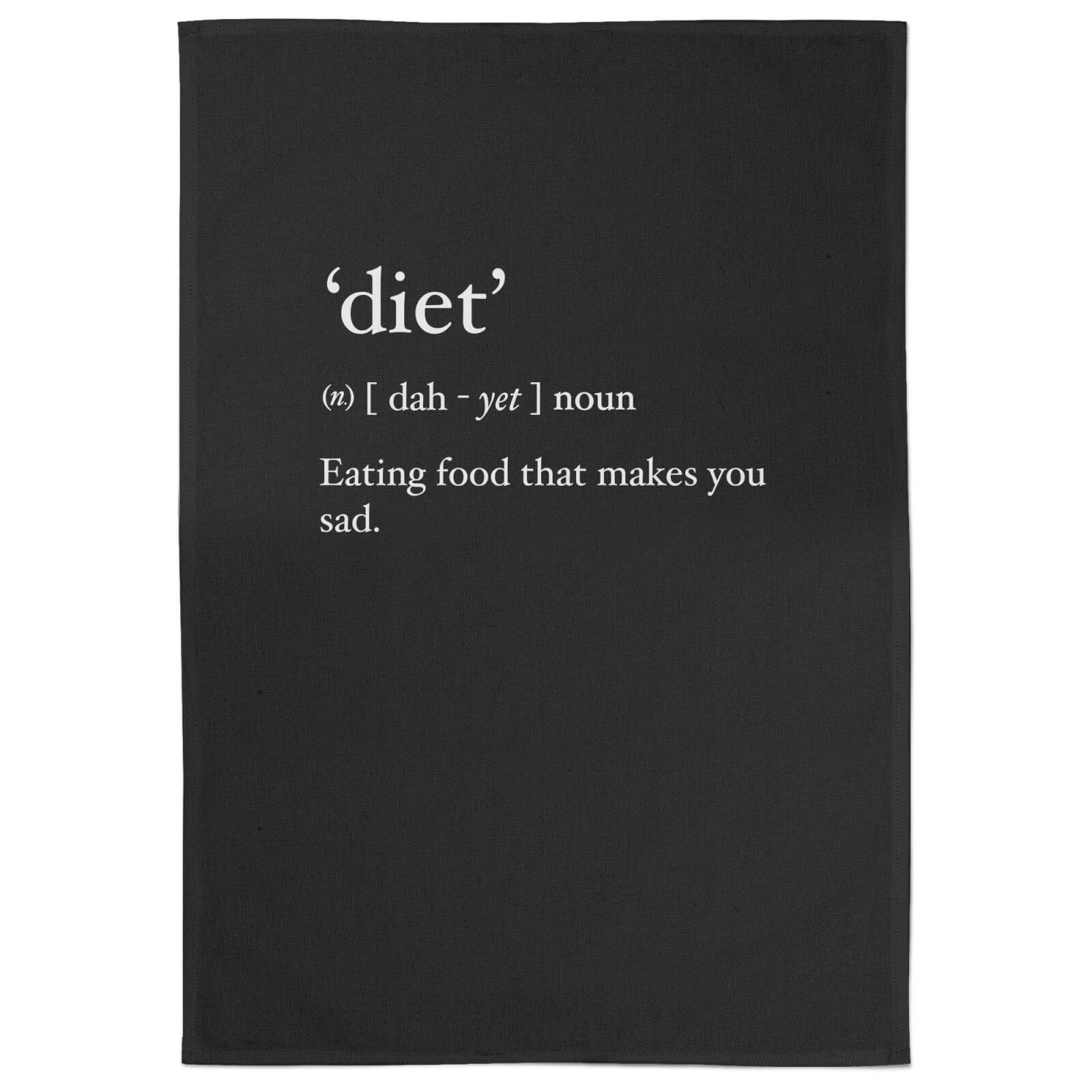 Diet' Eating Food That Makes You Sad Cotton Black Tea Towel