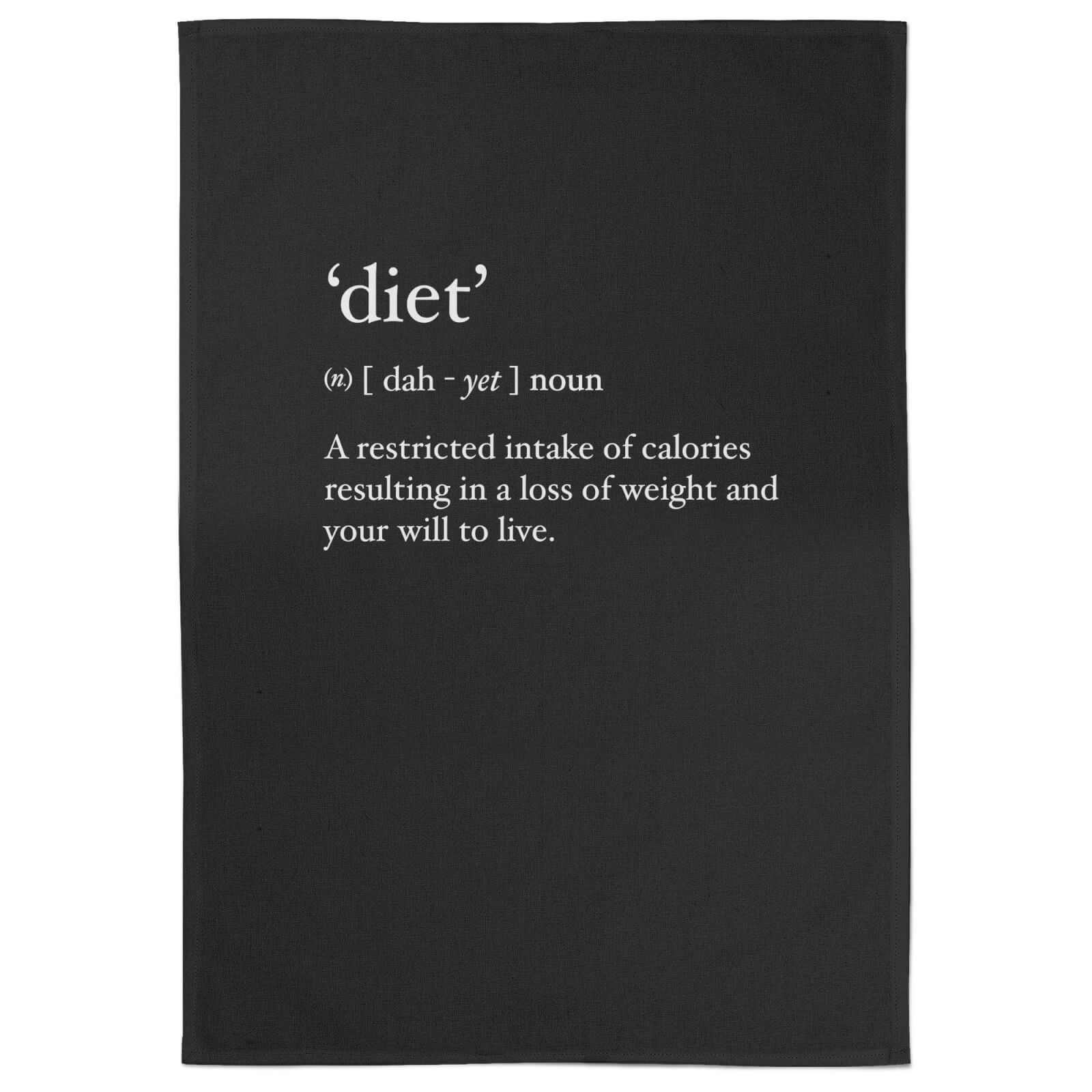 Diet' Restricted Intake Of Calories Cotton Black Tea Towel