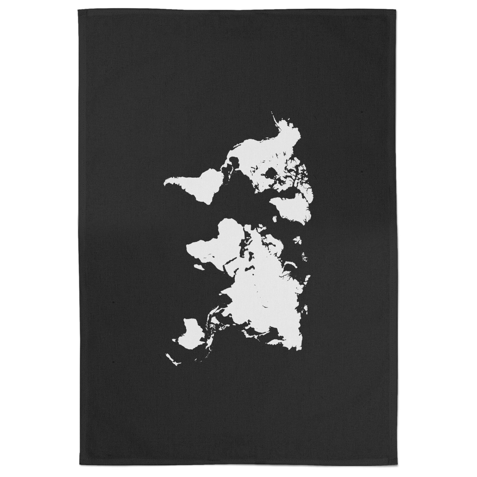World Map Cotton Black Tea Towel