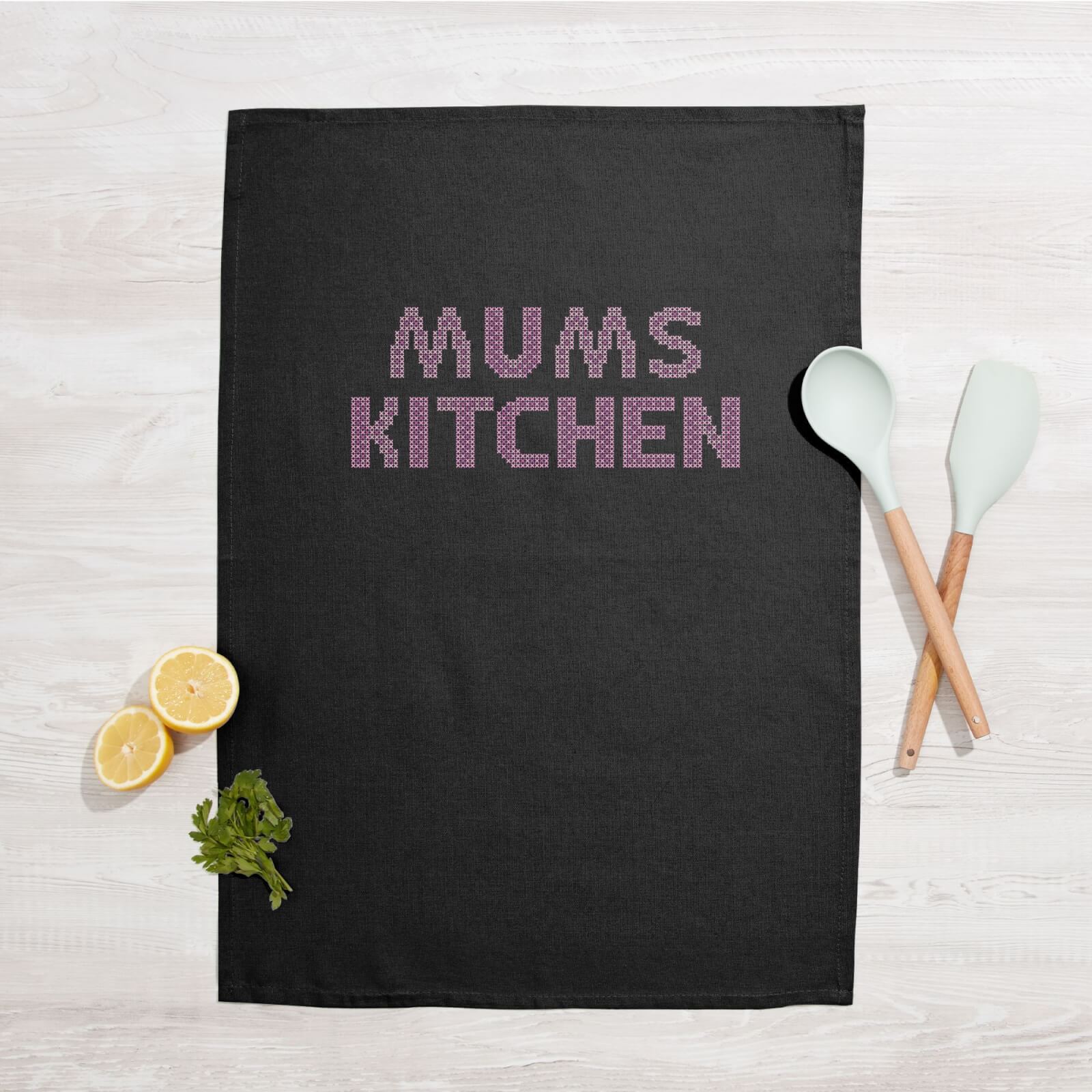 Mums Kitchen Cotton Black Tea Towel