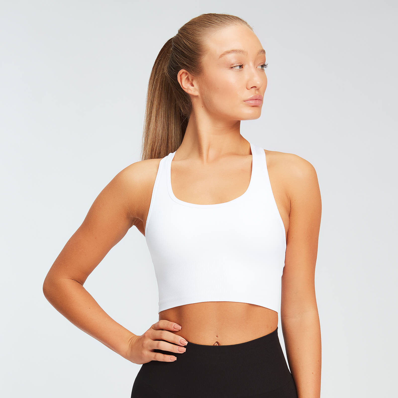 Brassière de sport à dos croisé sans coutures MP Shape Seamless Ultra pour femmes – Blanc - XL
