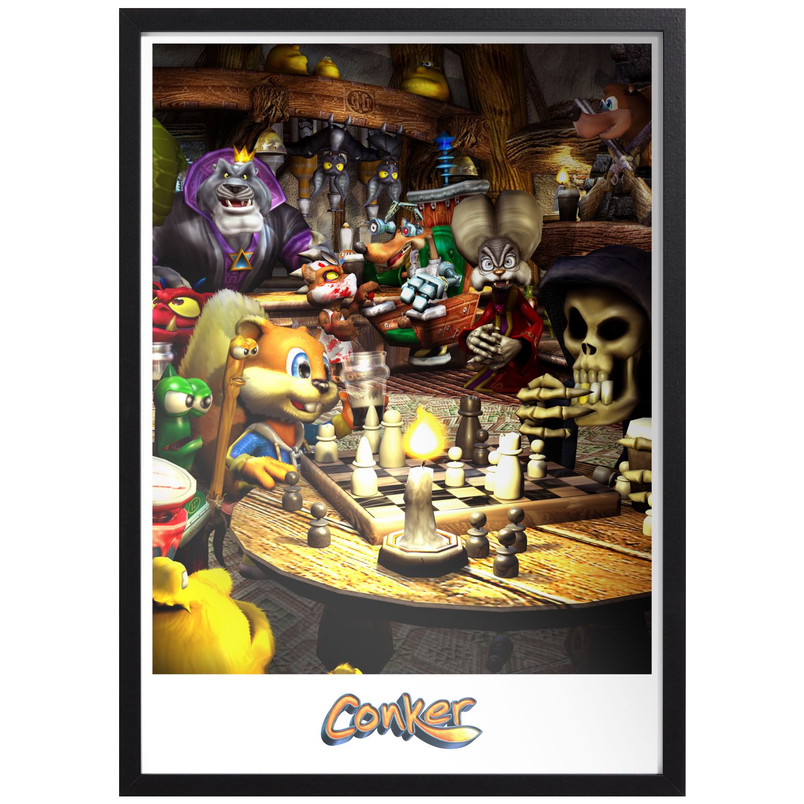 Conker Character Giclee Art Print - A3 - White Frame
