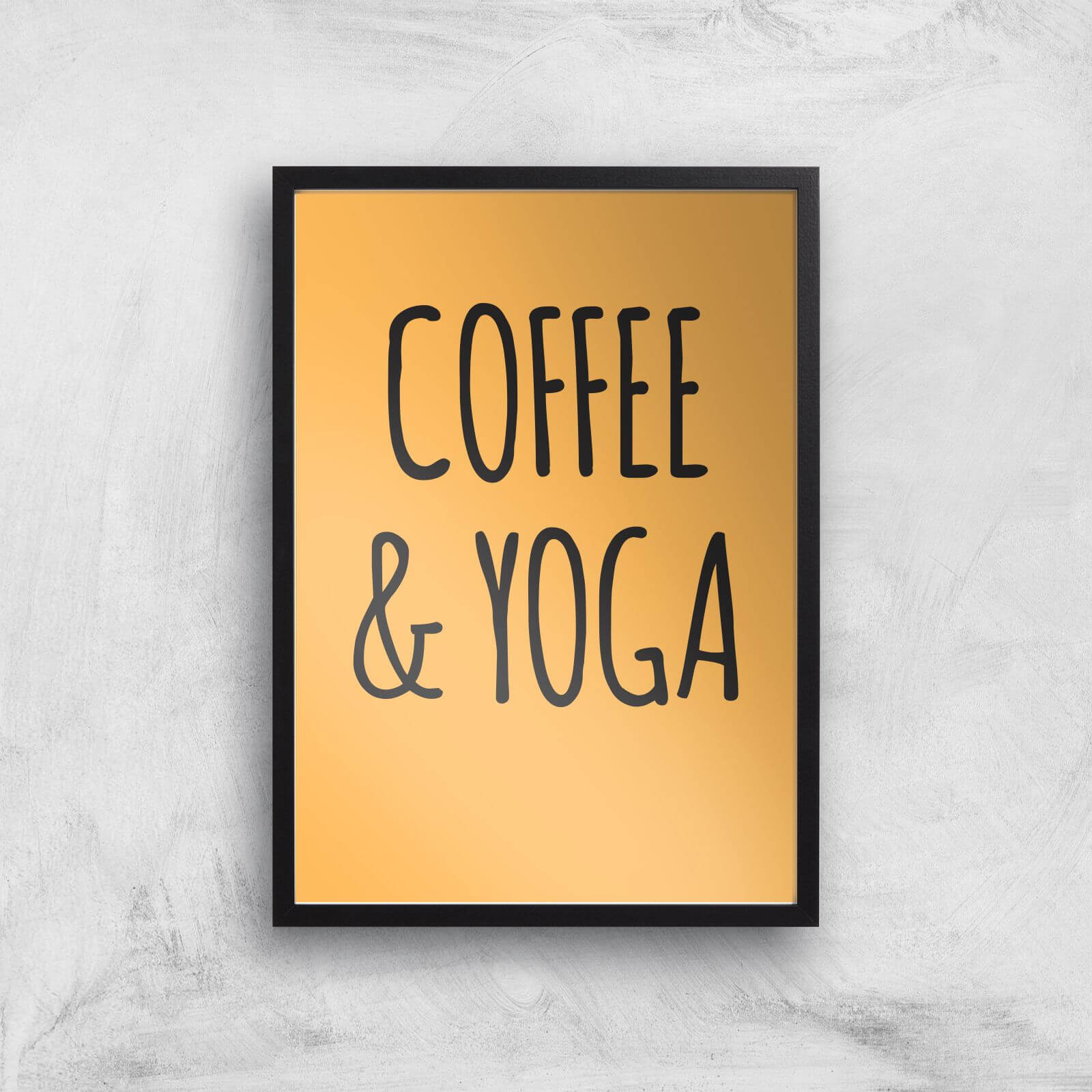 Coffee And Yoga Art Print - A2 - Black Frame
