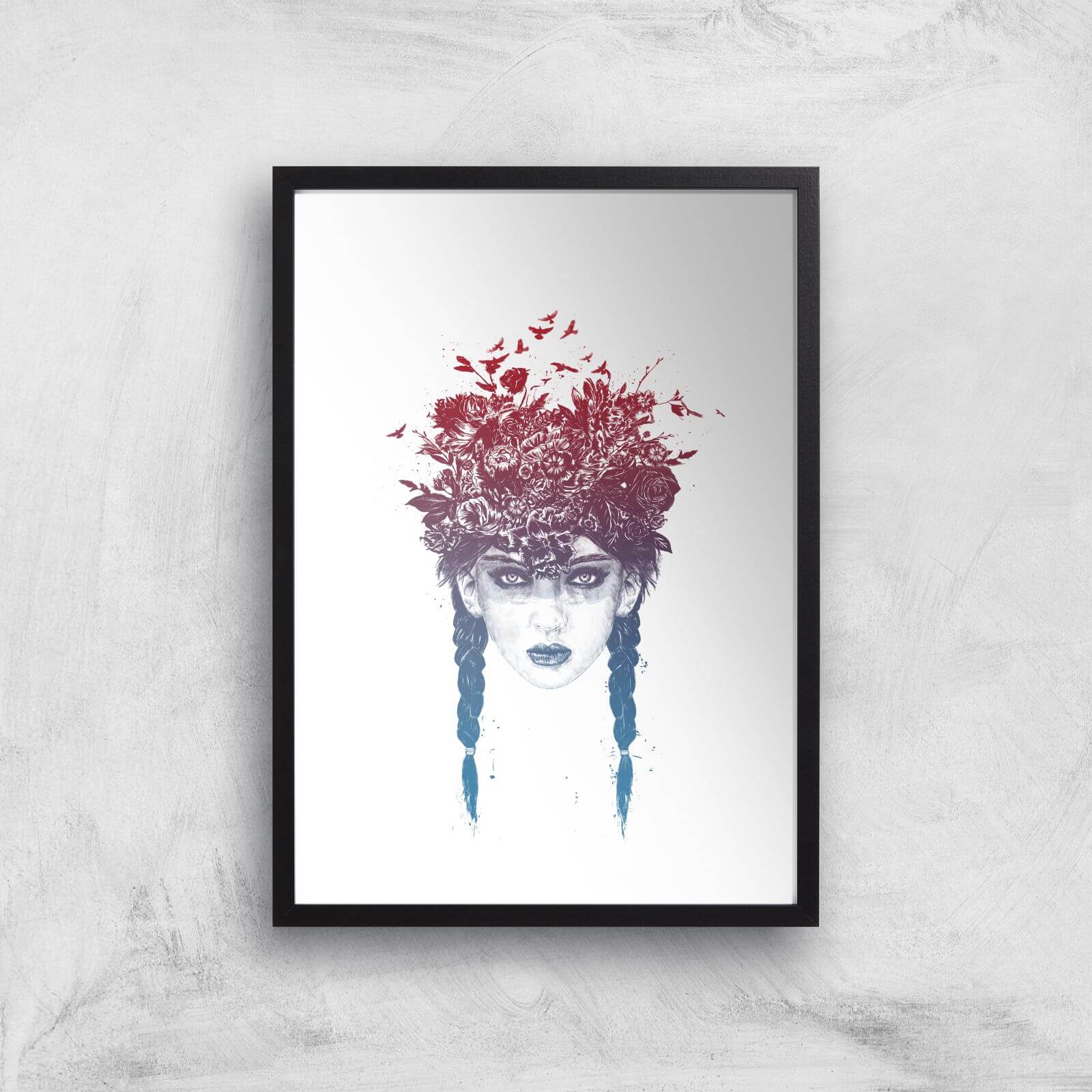 Balazs Solti Native Girl Art Print - A2 - Black Frame