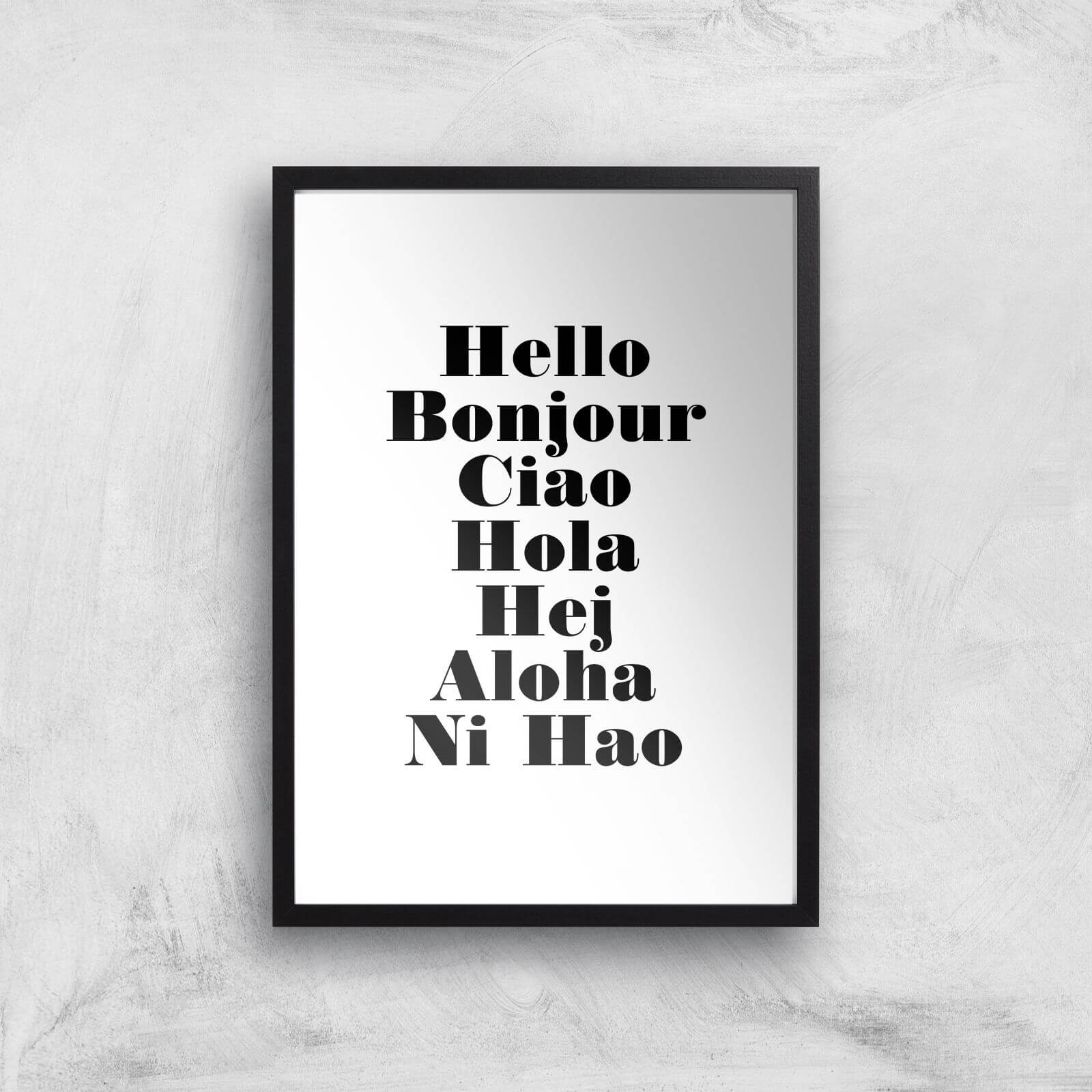 PlanetA444 Hello Art Print - A2 - Black Frame