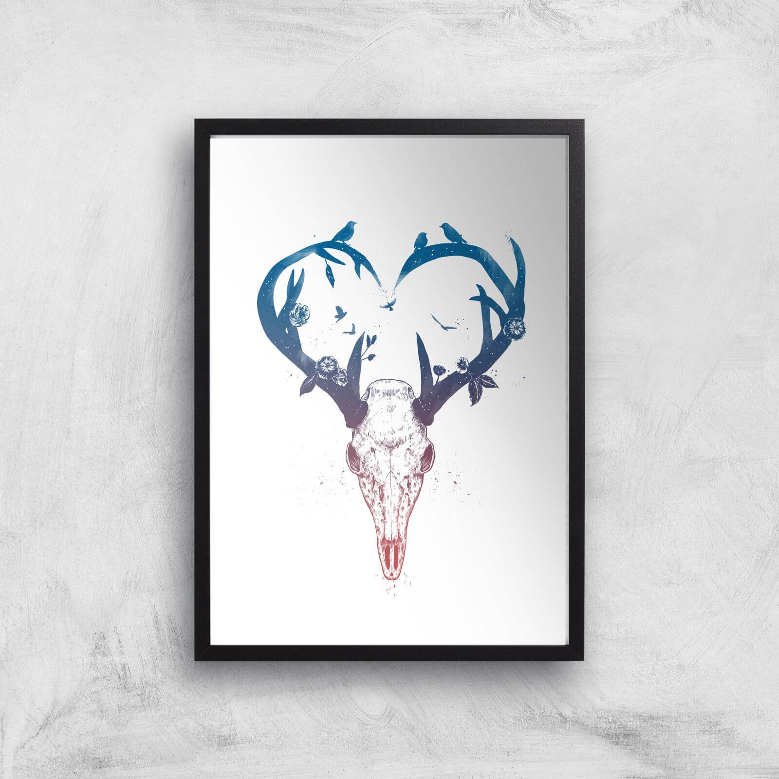 Balazs Solti Antlers Art Print - A2 - Black Frame