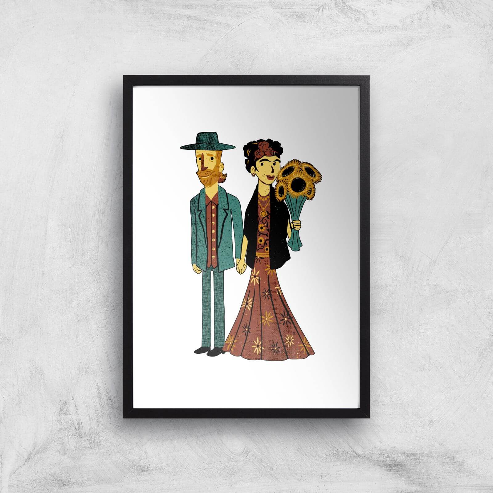 Tobias Fonseca Love Is Art - Frida Kahlo and Van Gogh Art Print - A2 - Black Frame