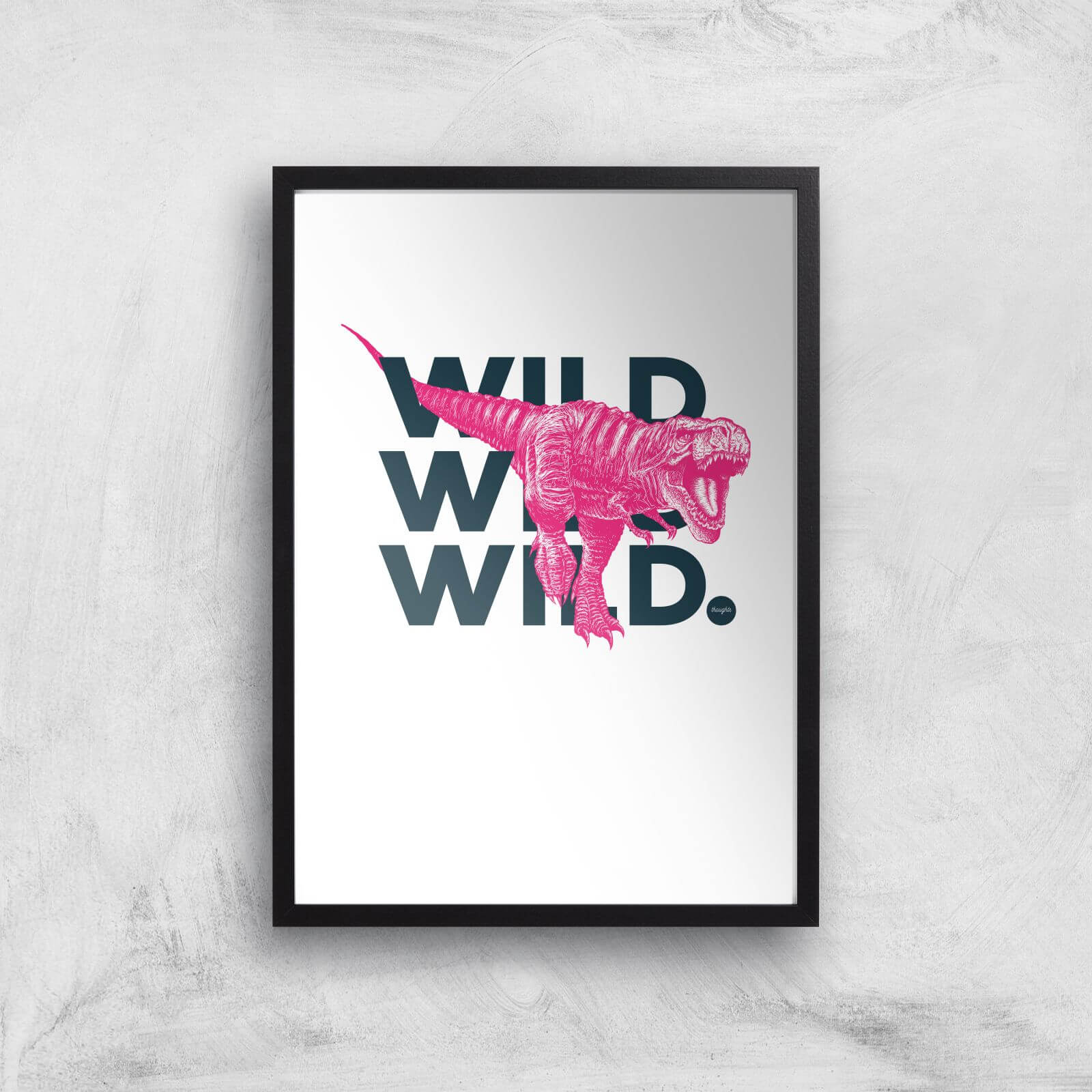Wild Dinosaur Art Print - A2 - Black Frame