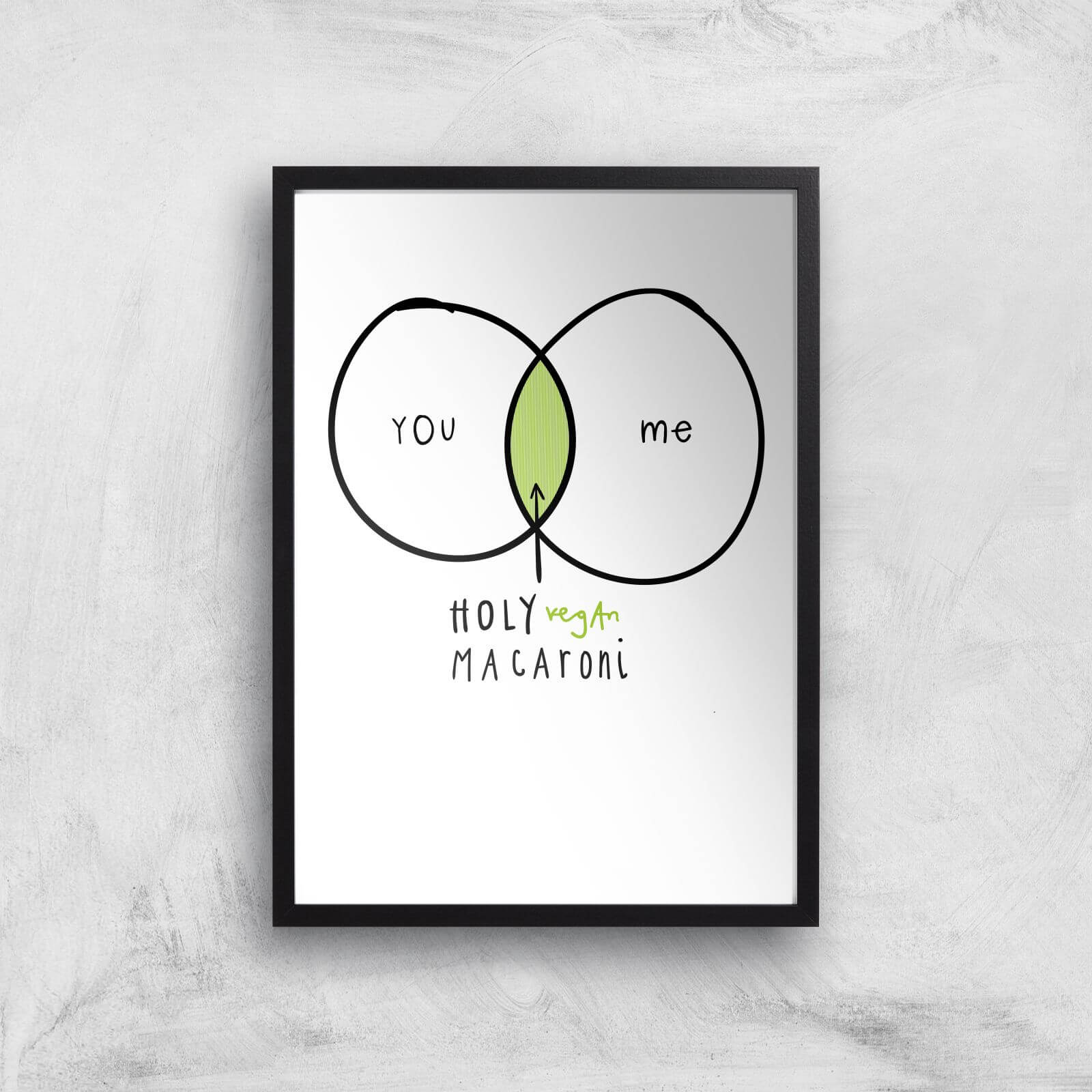 Holy Vegan Macaroni Art Print - A2 - Black Frame