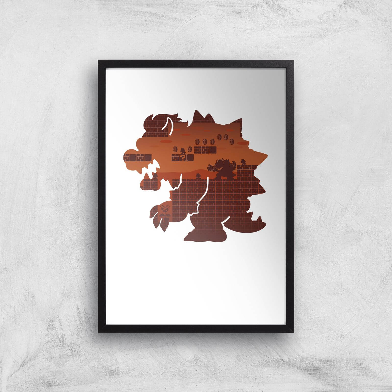 Nintendo Super Mario Bowser Silhouette Art Print - A2 - Black Frame