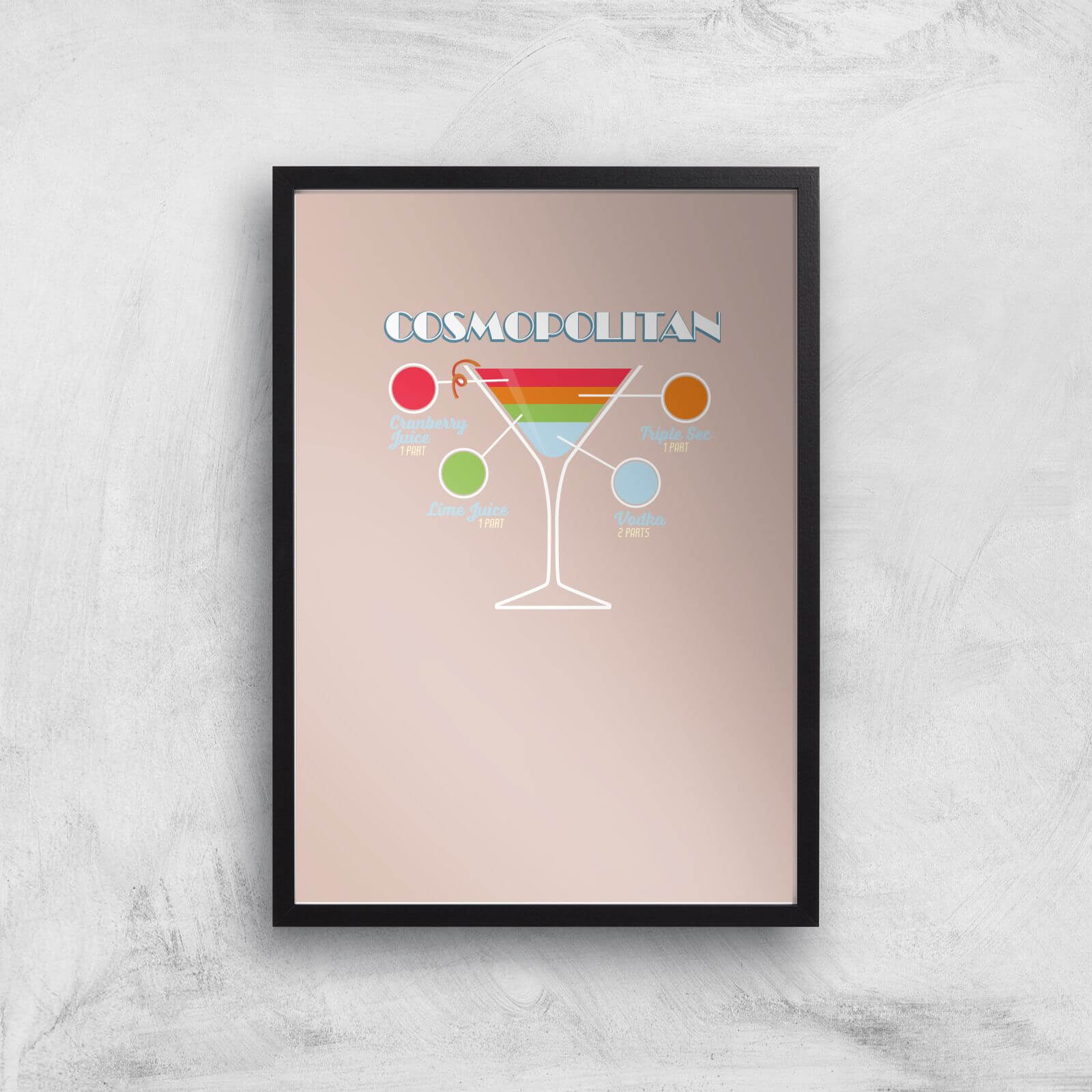 Infographic Cosmopolitan Art Print - A2 - Black Frame