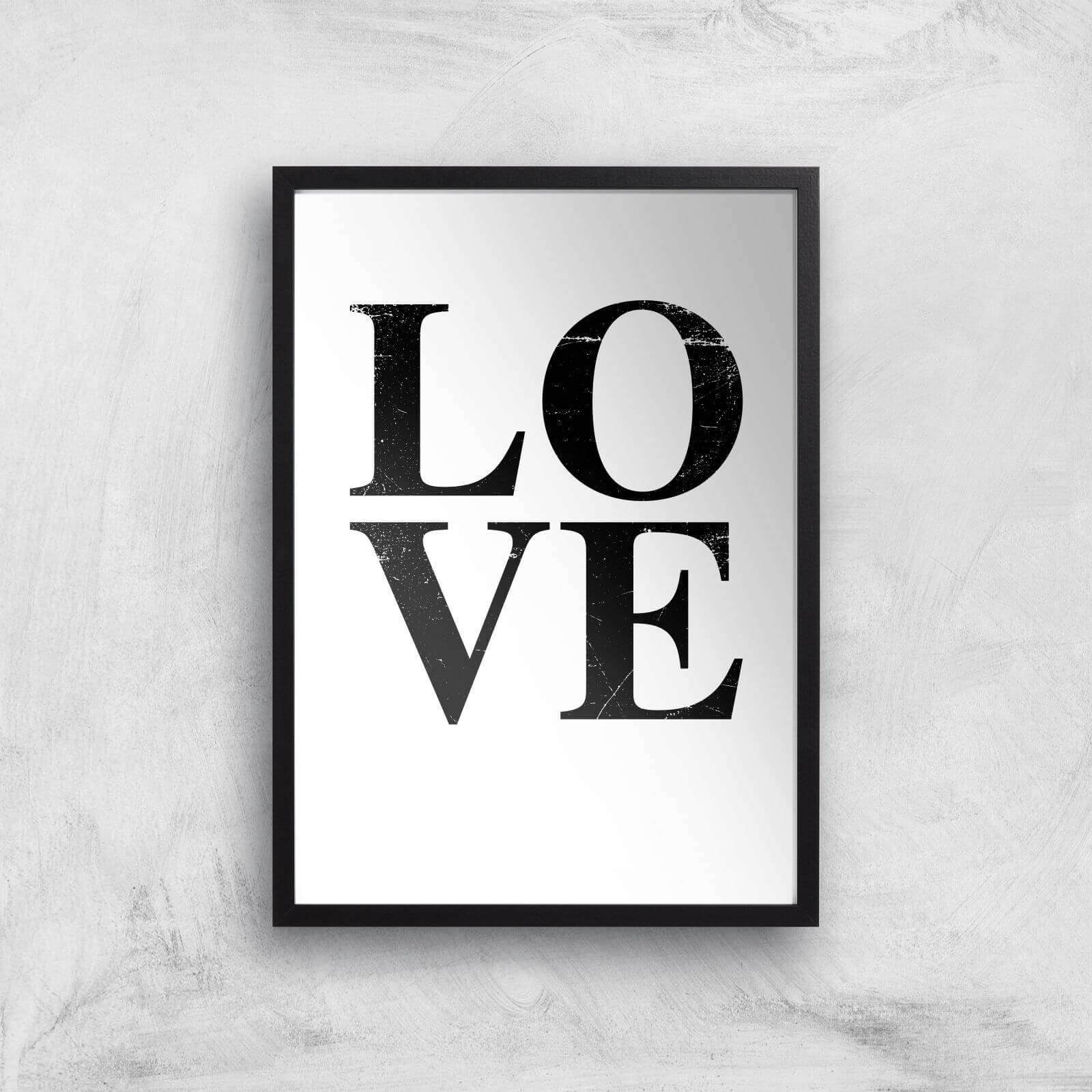 Love Textured Art Print - A2 - Black Frame