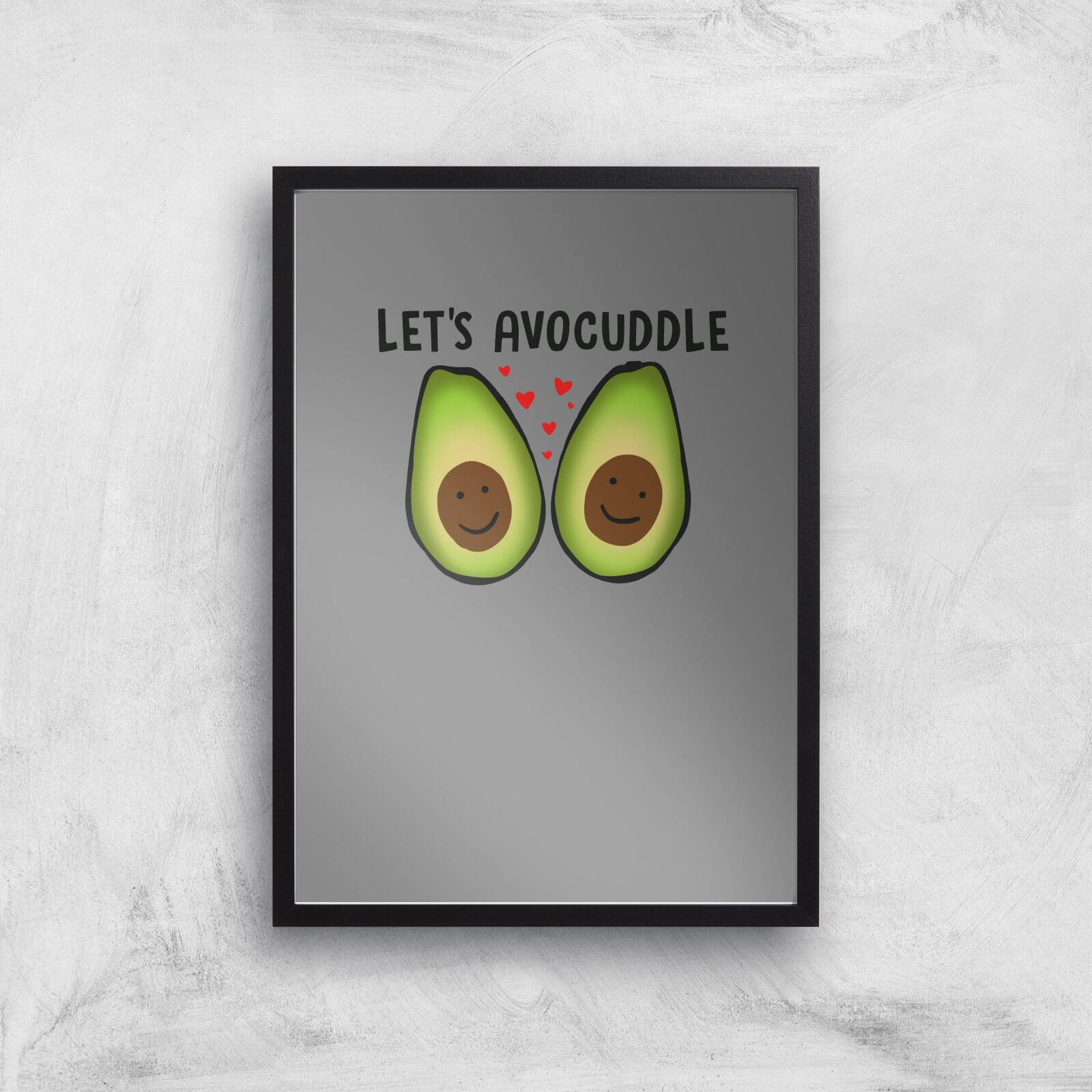 Lets Avocuddle Art Print - A2 - Black Frame