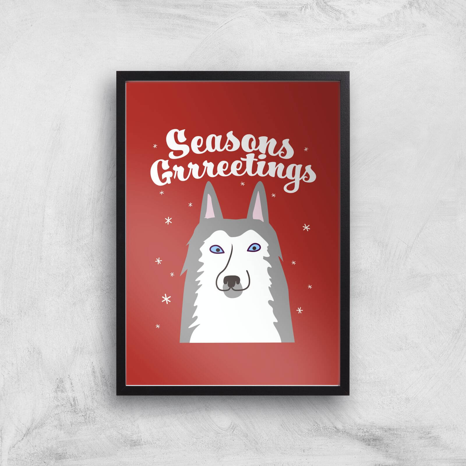 Seasons Grrreetings Art Print - A2 - Black Frame