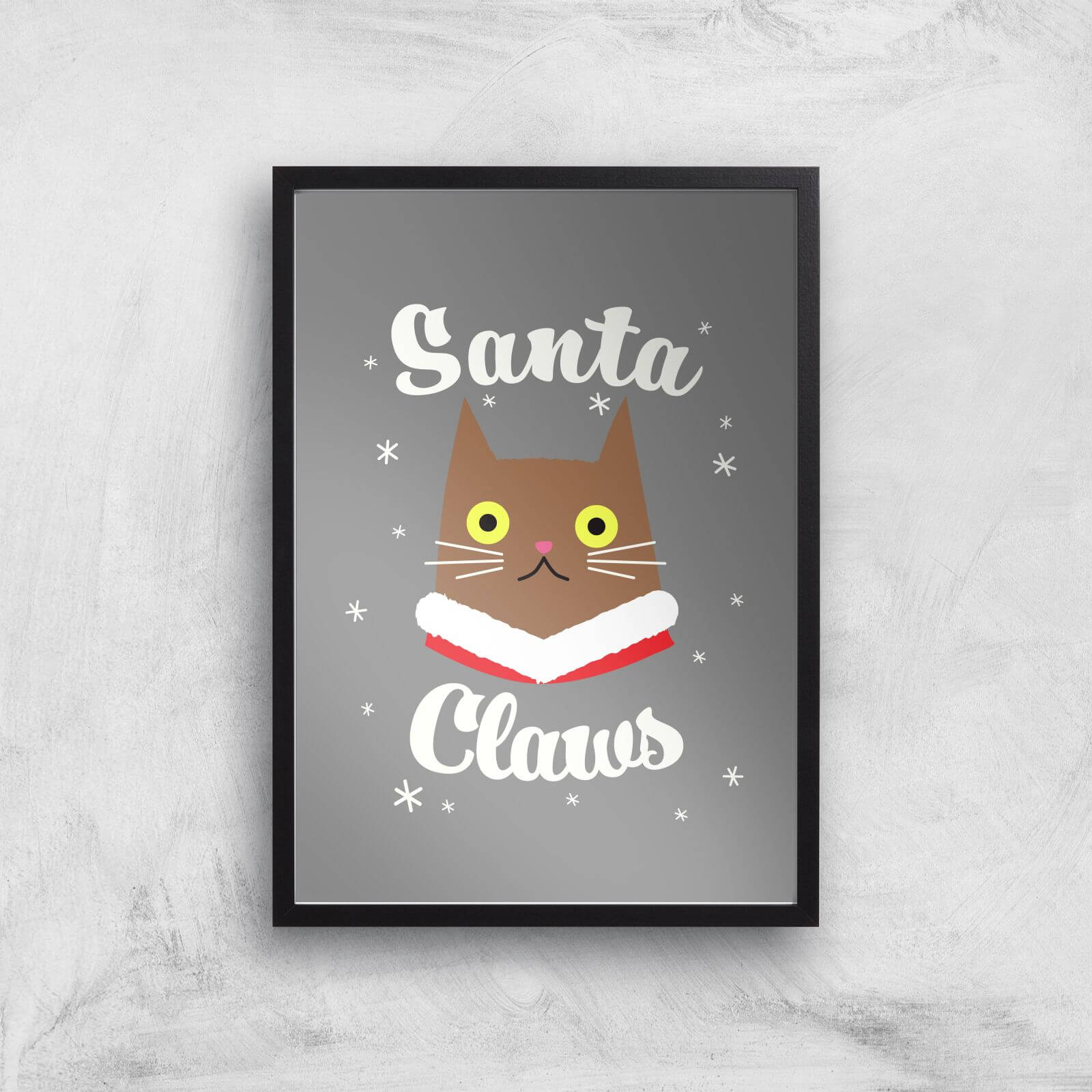 Santa Claws Art Print - A2 - Black Frame