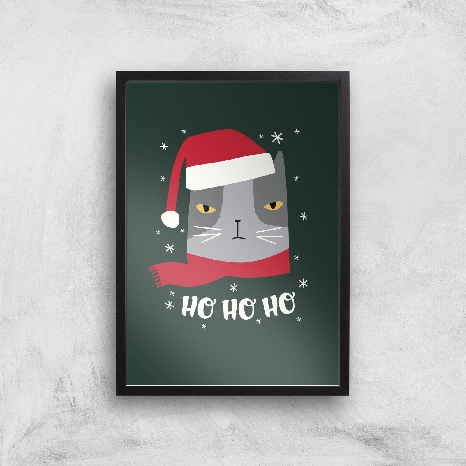 Ho Ho Ho Art Print - A2 - Black Frame
