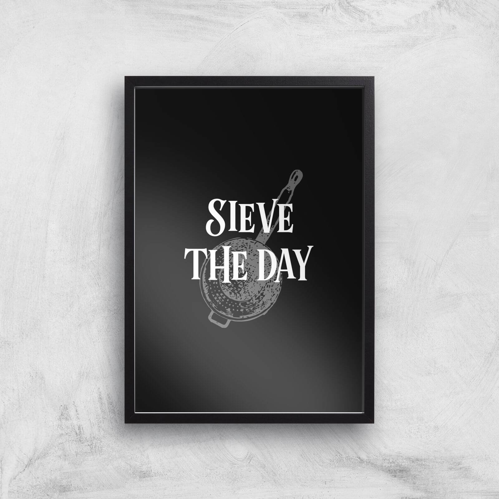 Sieve The Day Art Print - A2 - Black Frame