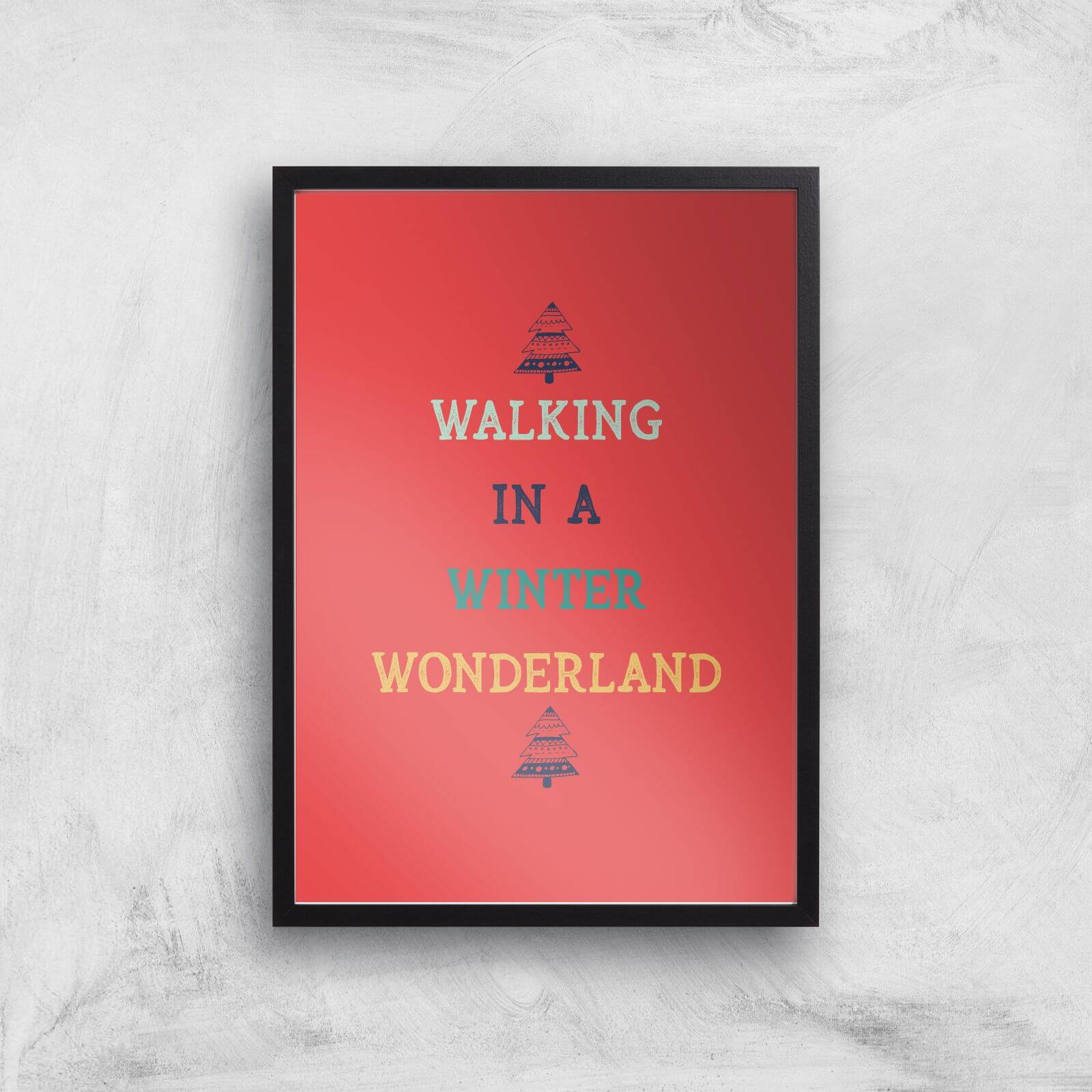 Walking In A Winter Wonderland Art Print - A2 - Black Frame
