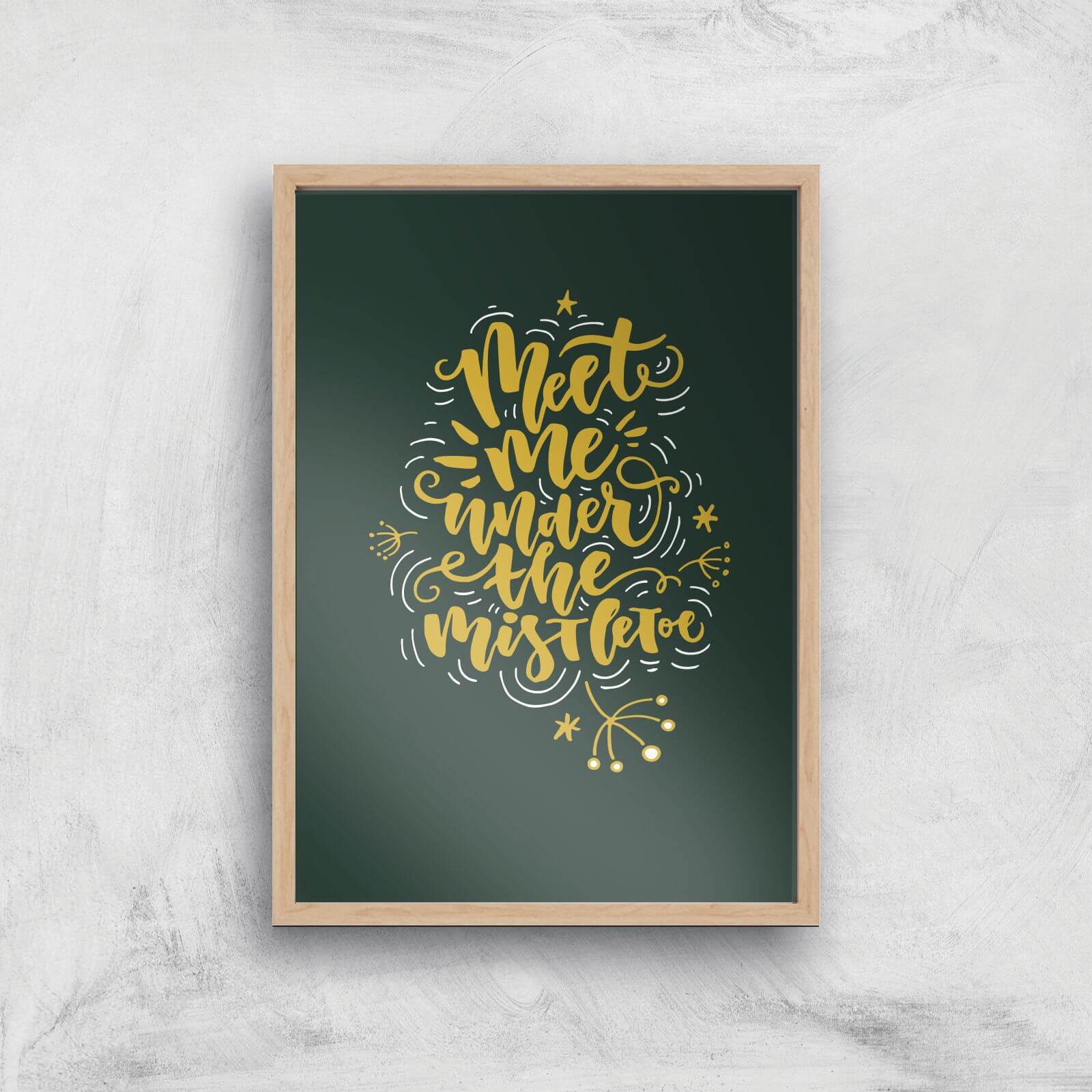 Meet Me Under The Mistletoe Art Print - A2 - White Frame