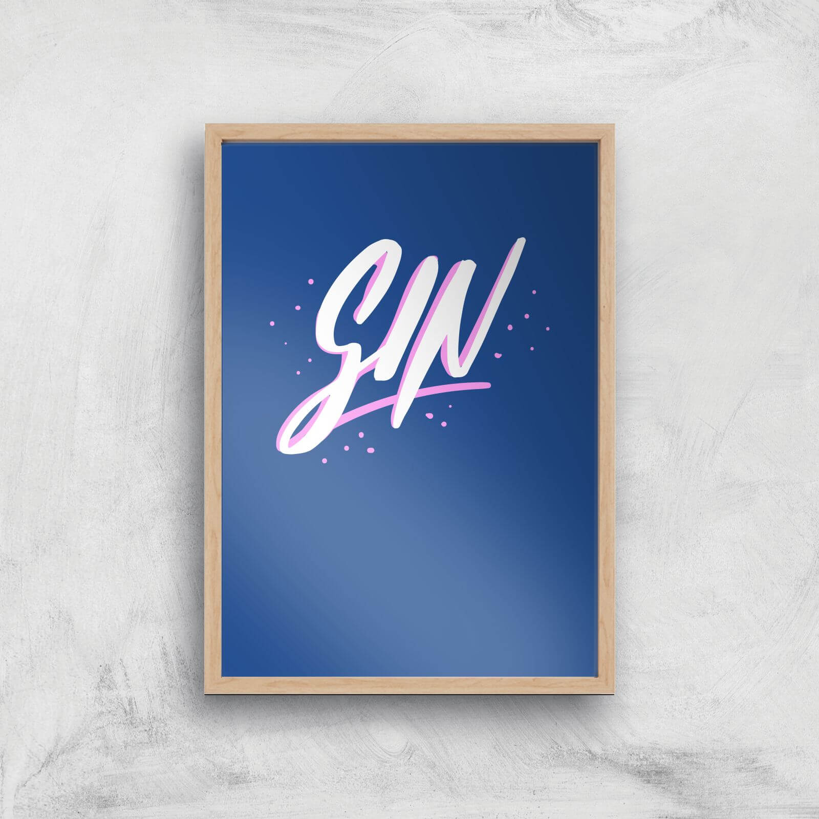 Gin Script Art Print - A2 - White Frame