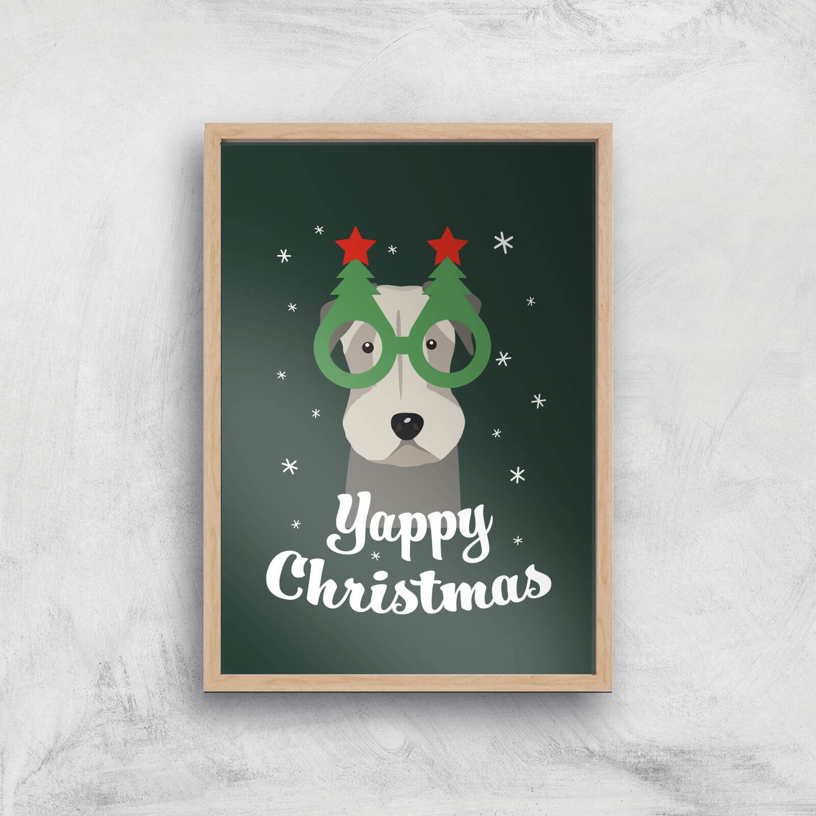 Yappy Christmas Art Print - A2 - White Frame