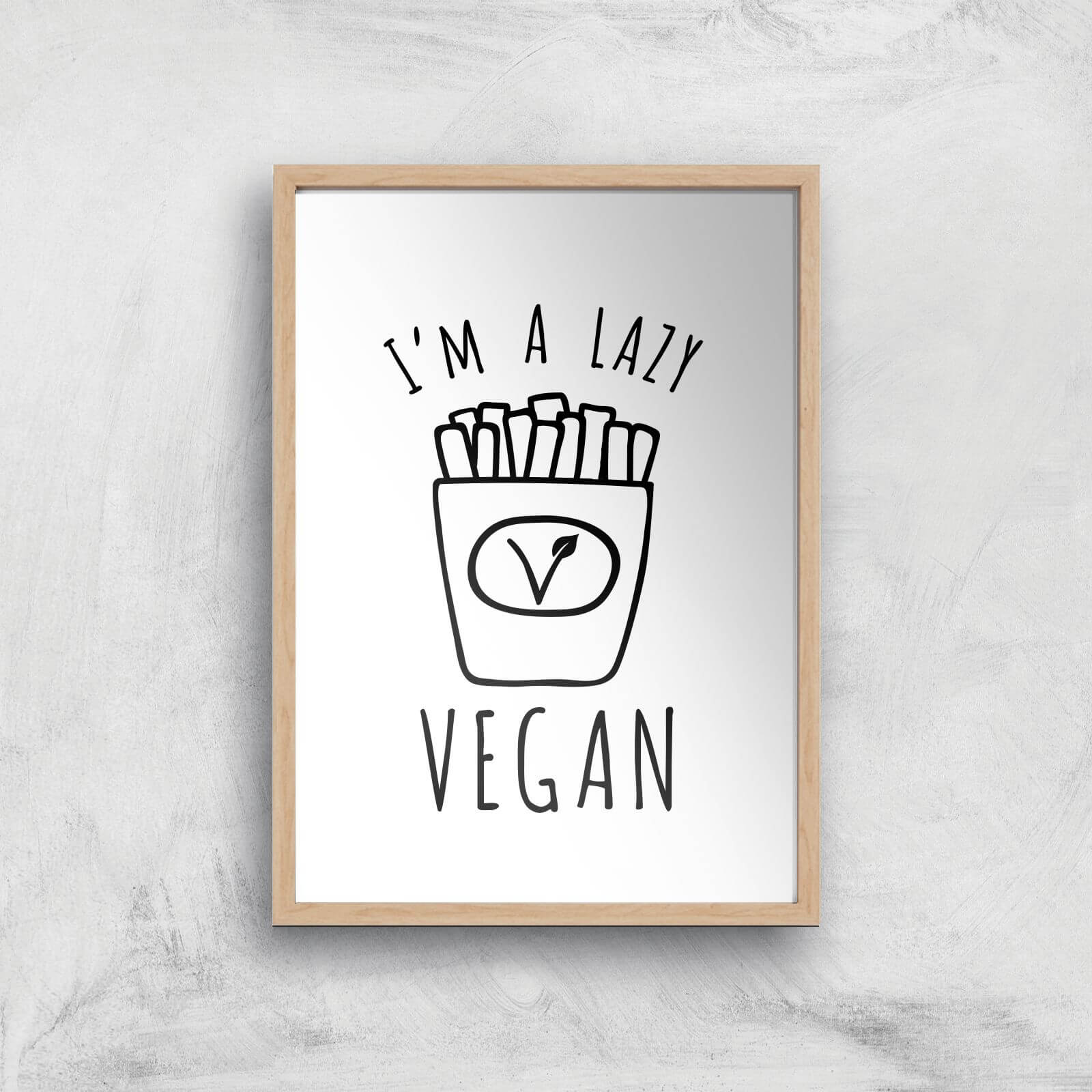 Lazy Vegan Art Print - A2 - White Frame
