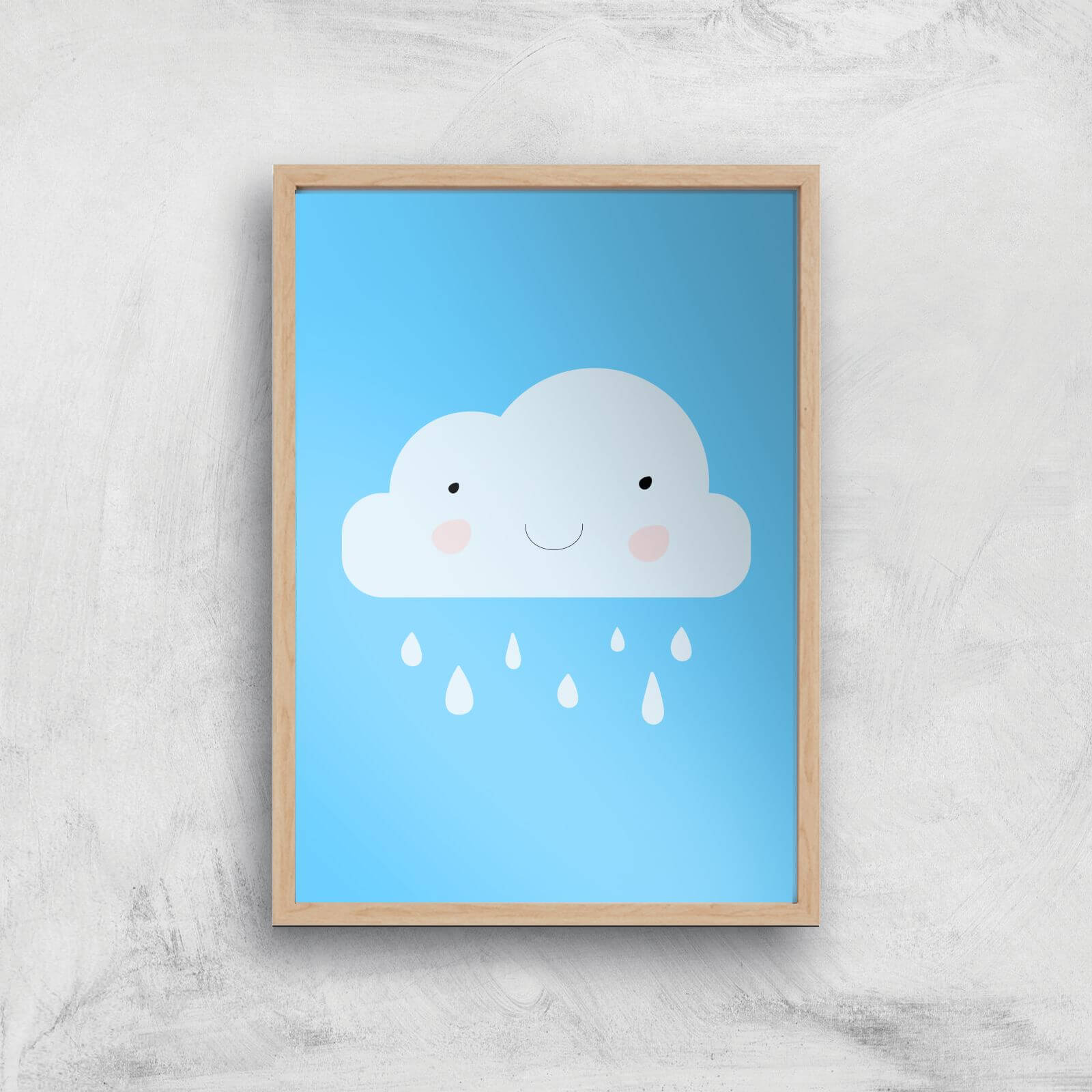 Rain Cloud Art Print - A2 - White Frame