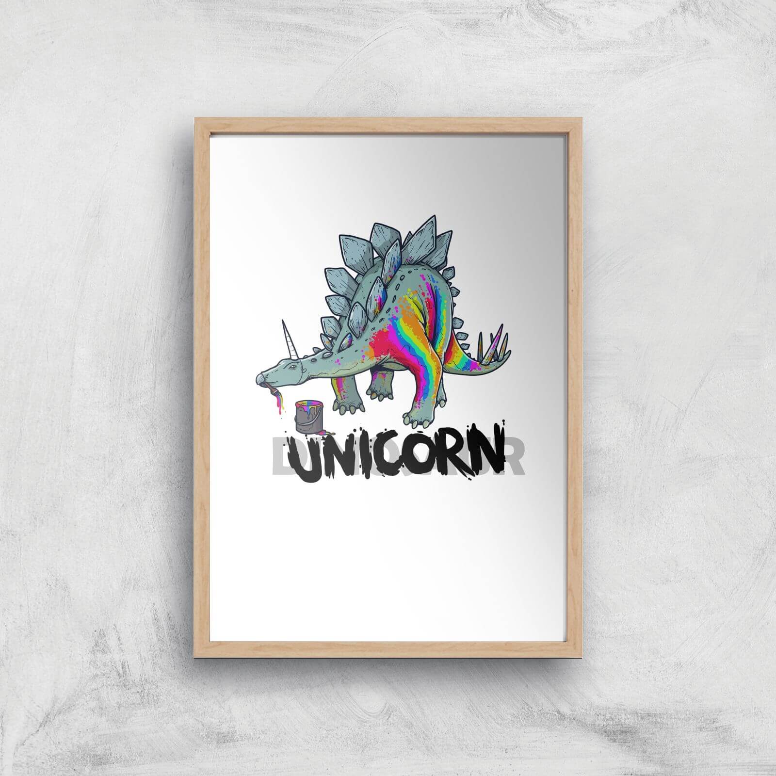 DinoUnicorn Art Print - A2 - White Frame