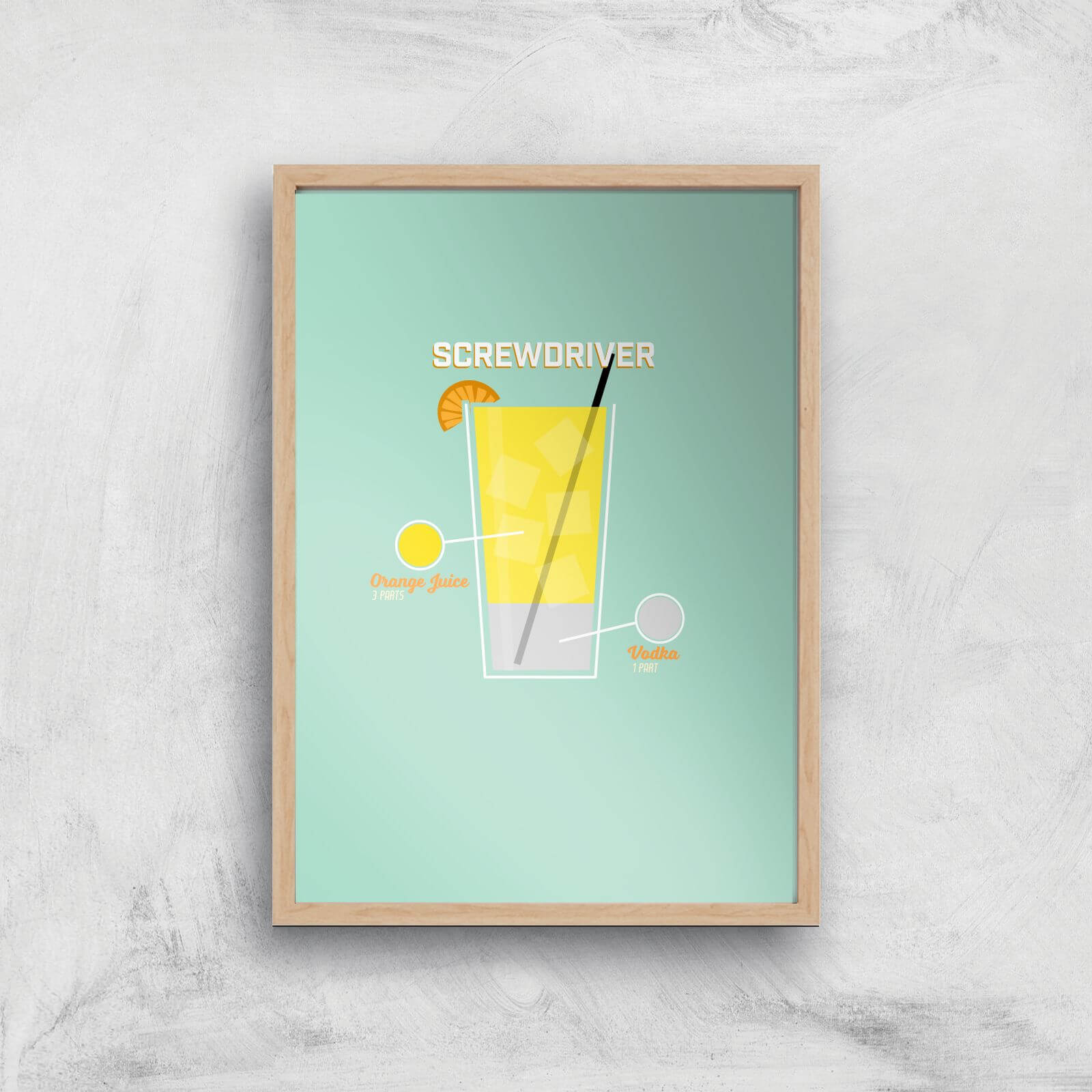 Infographic Screwdriver Art Print - A2 - White Frame
