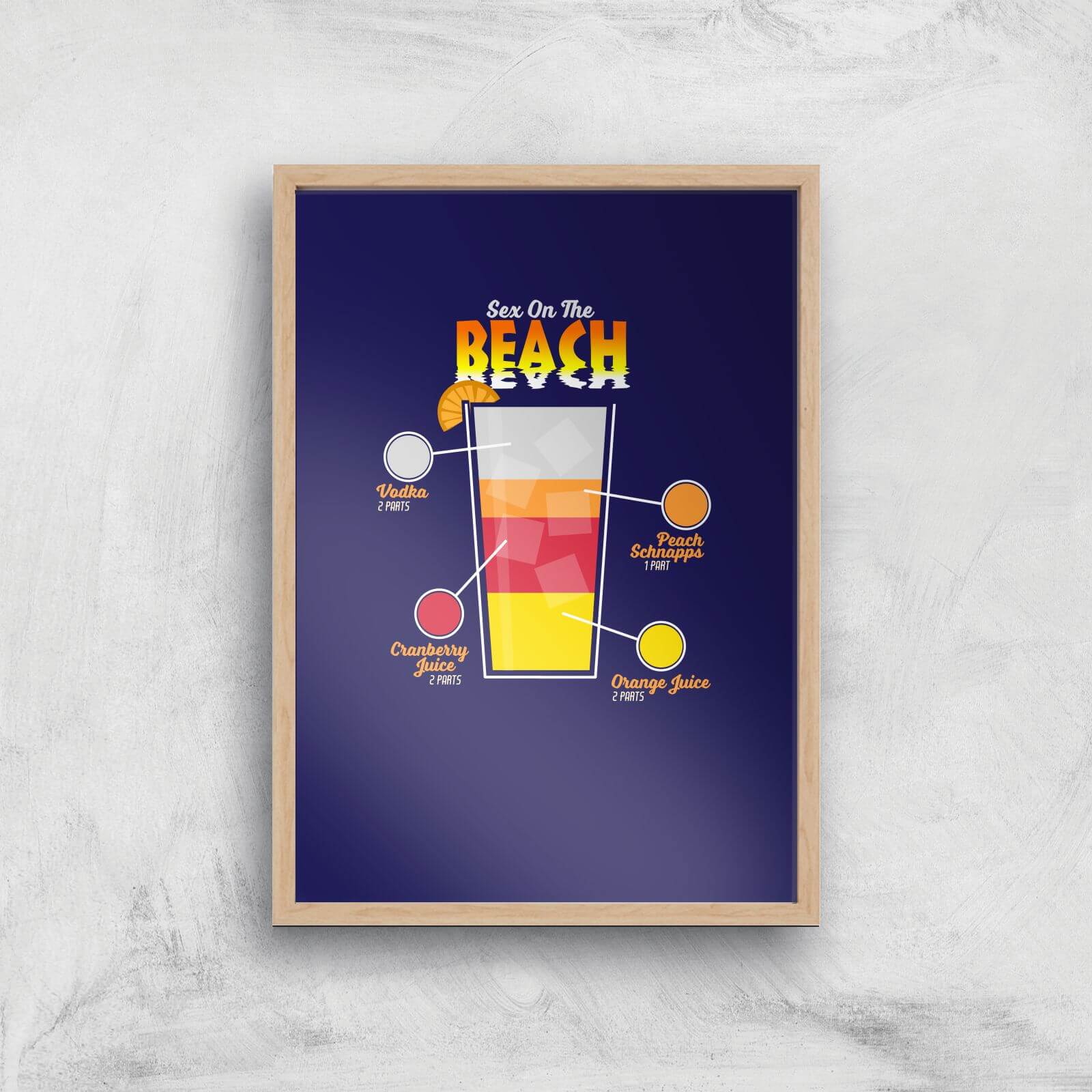 Infographic Sex On The Beach Art Print - A2 - White Frame