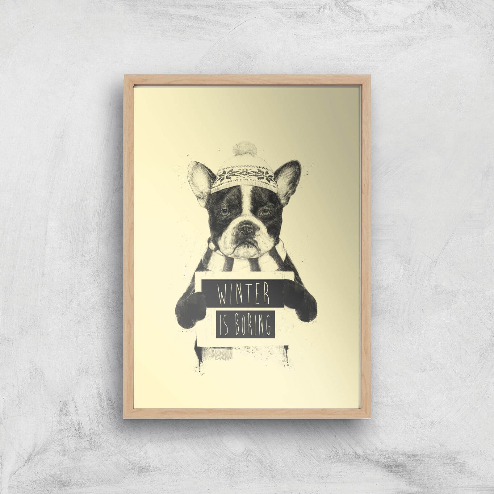 Winter Is Boring Art Print - A2 - White Frame