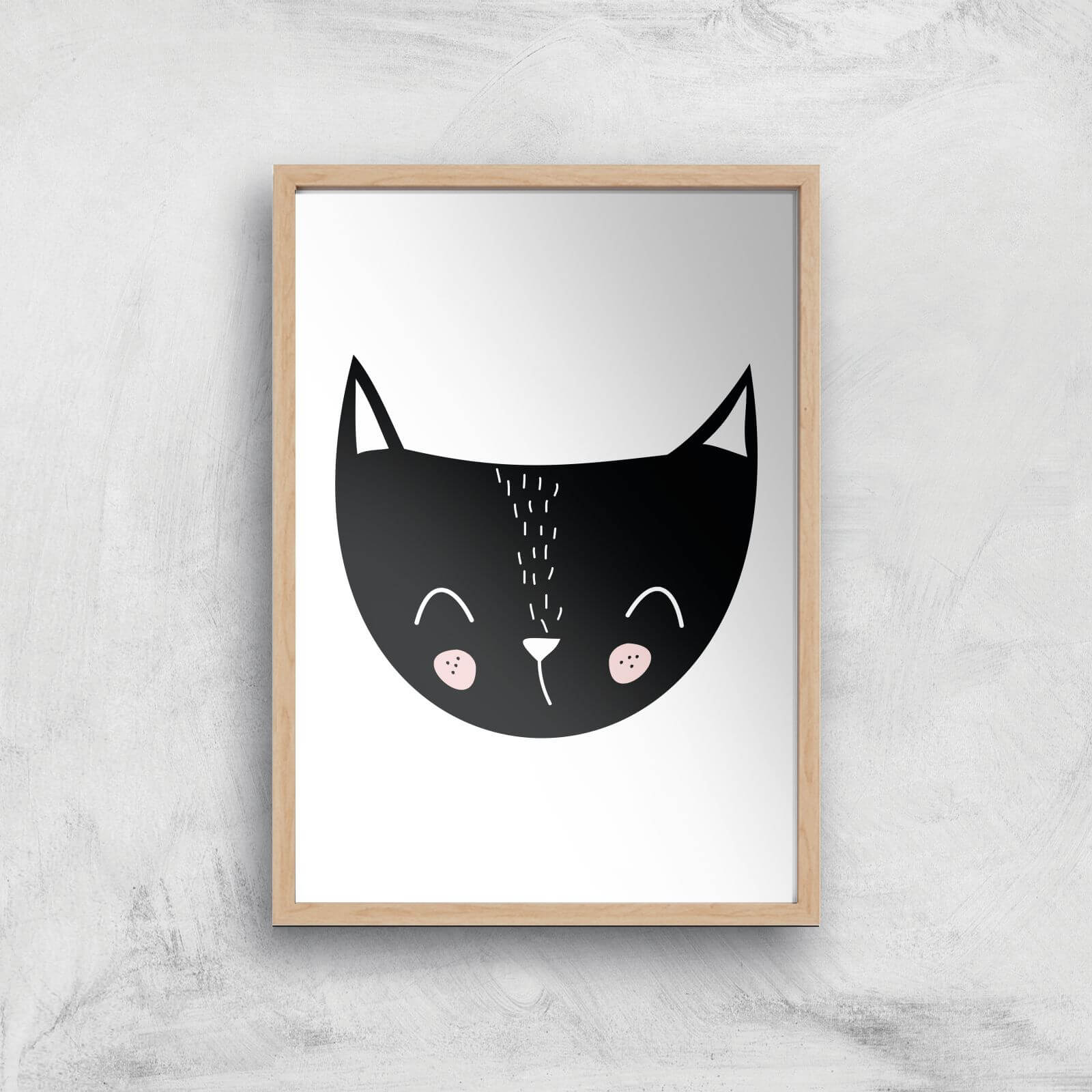 Cat Art Print - A2 - White Frame