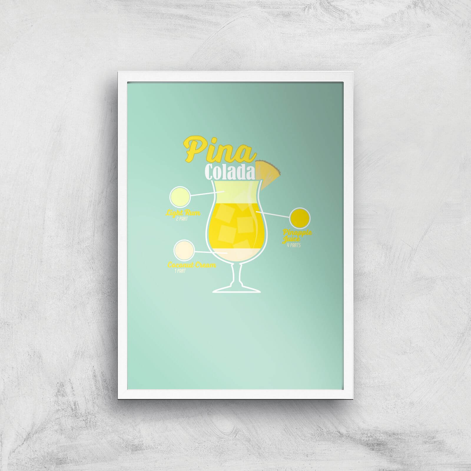 Infographic Pinacolada Art Print - A2 - White Frame