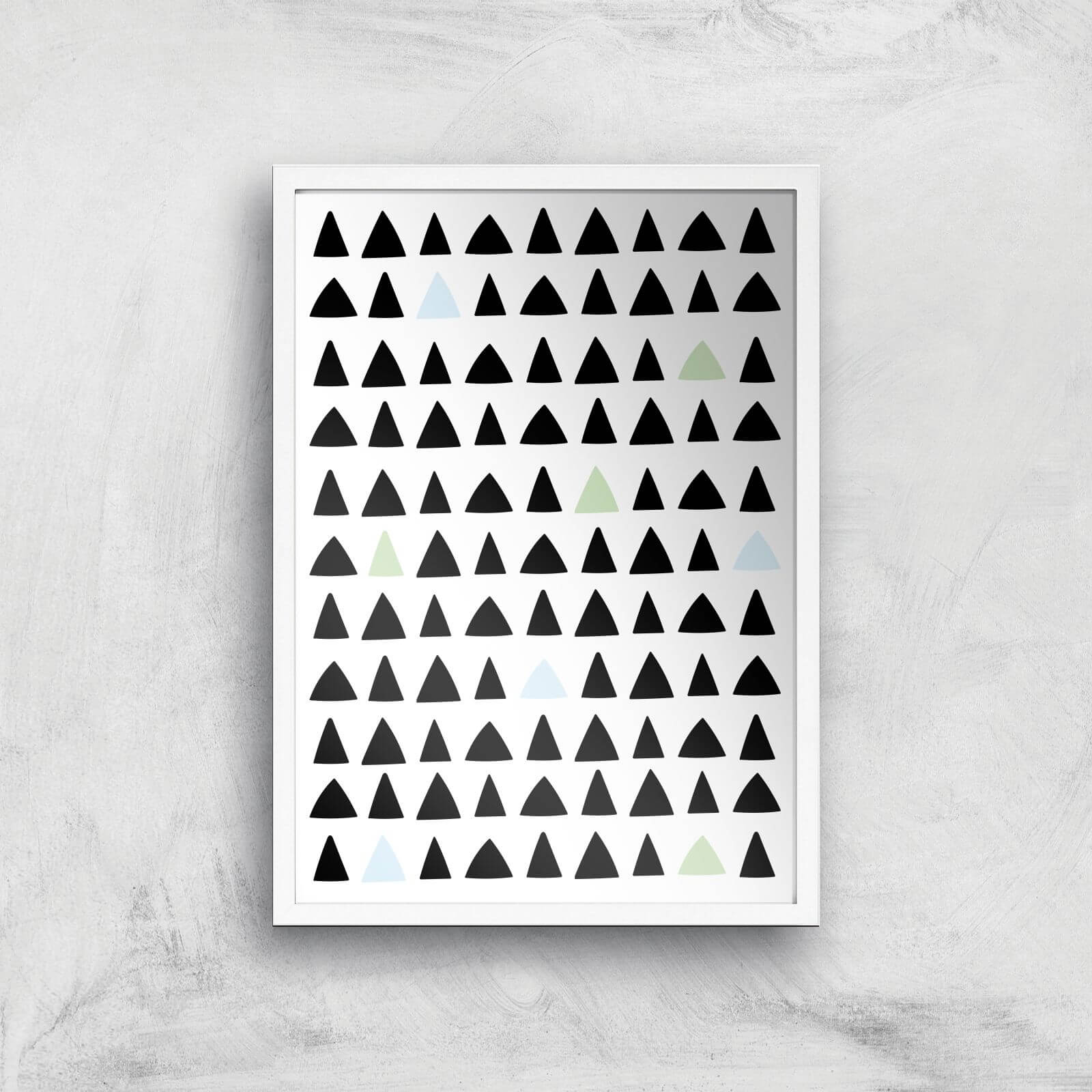 Triangles Art Print - A2 - White Frame