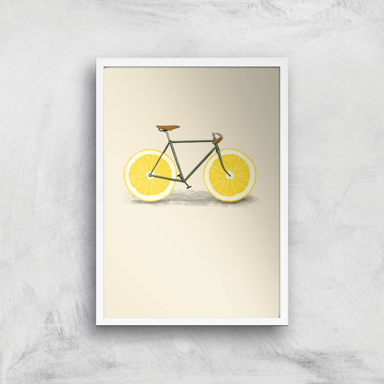 Citrus Lemon Art Print - A2 - White Frame