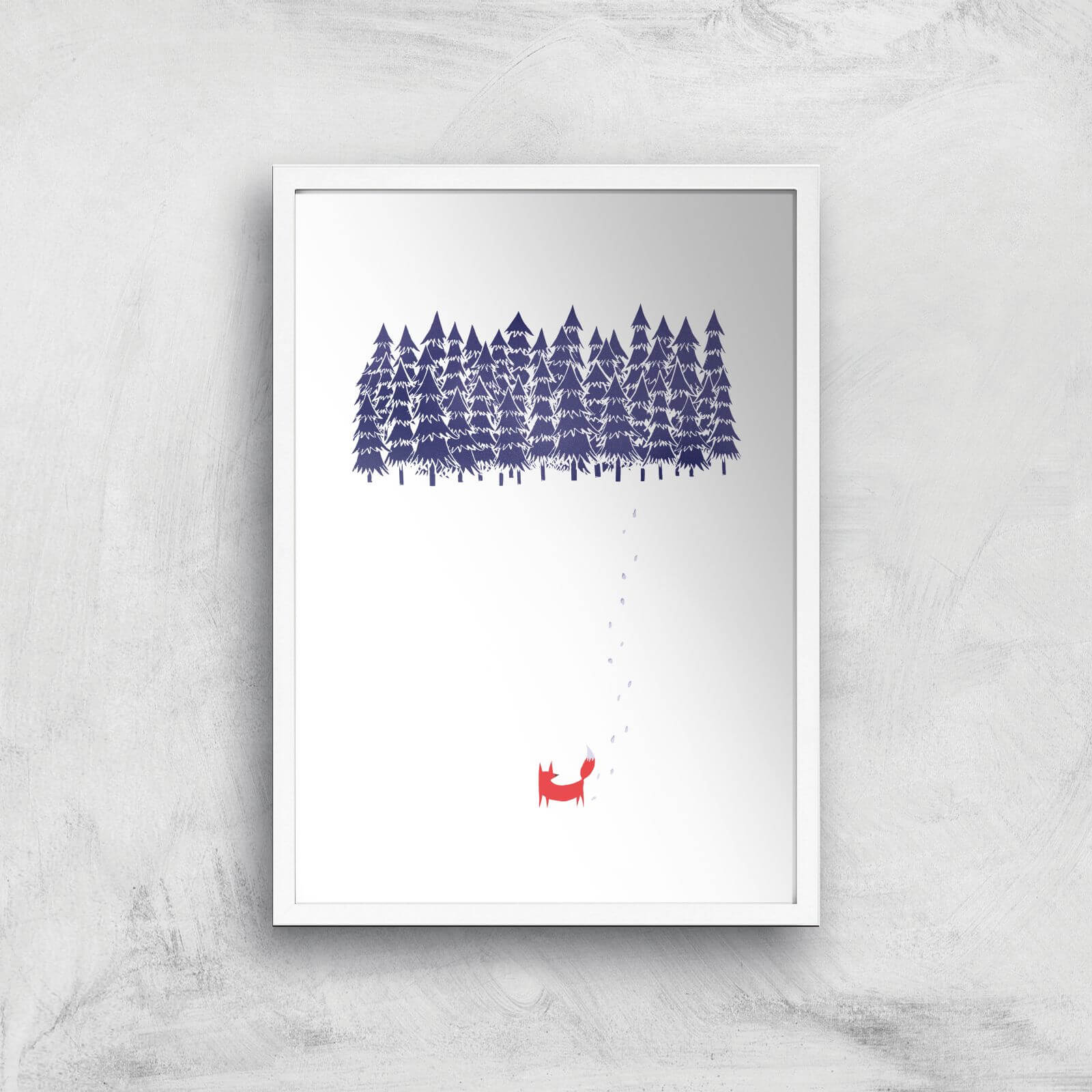 Alone In The Forest Art Print - A2 - White Frame