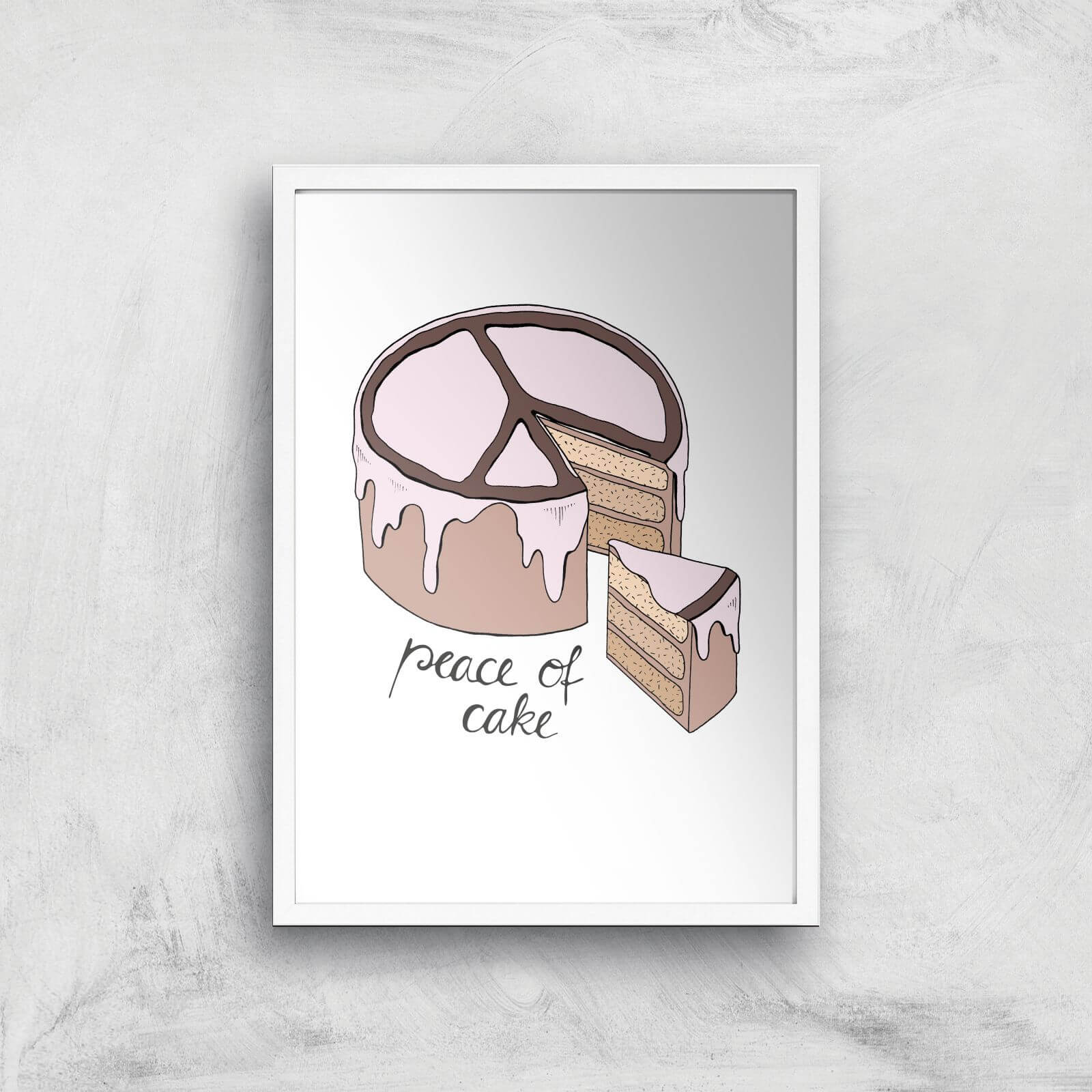 Peace Of Cake Art Print - A2 - White Frame