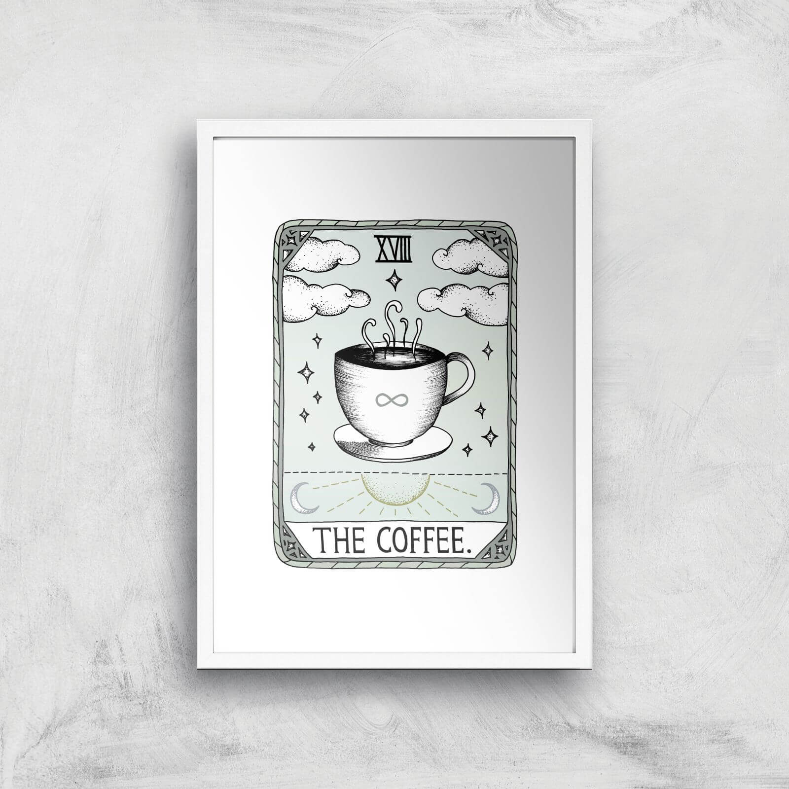 The Coffee Art Print - A2 - White Frame