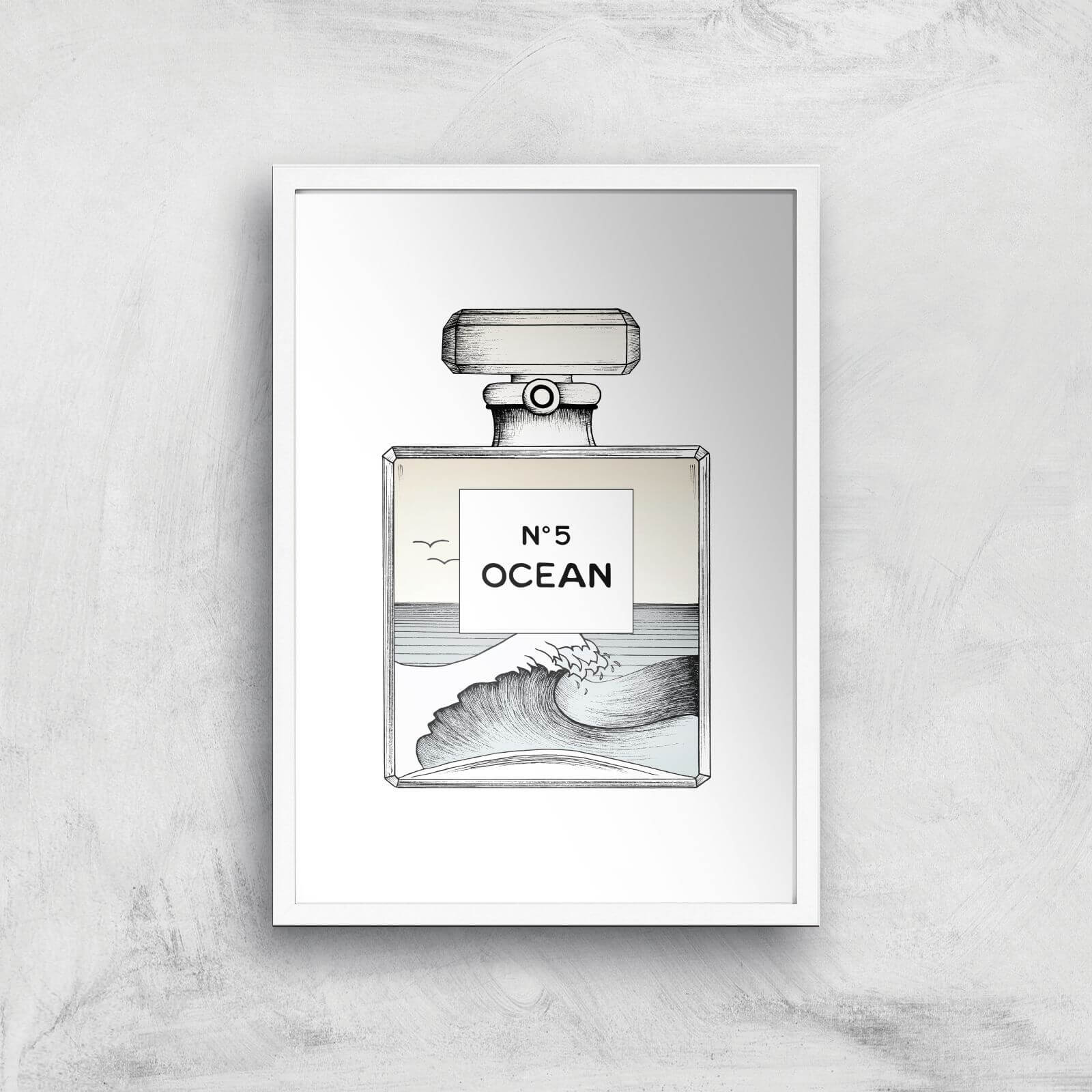 Ocean No5 Art Print - A2 - White Frame