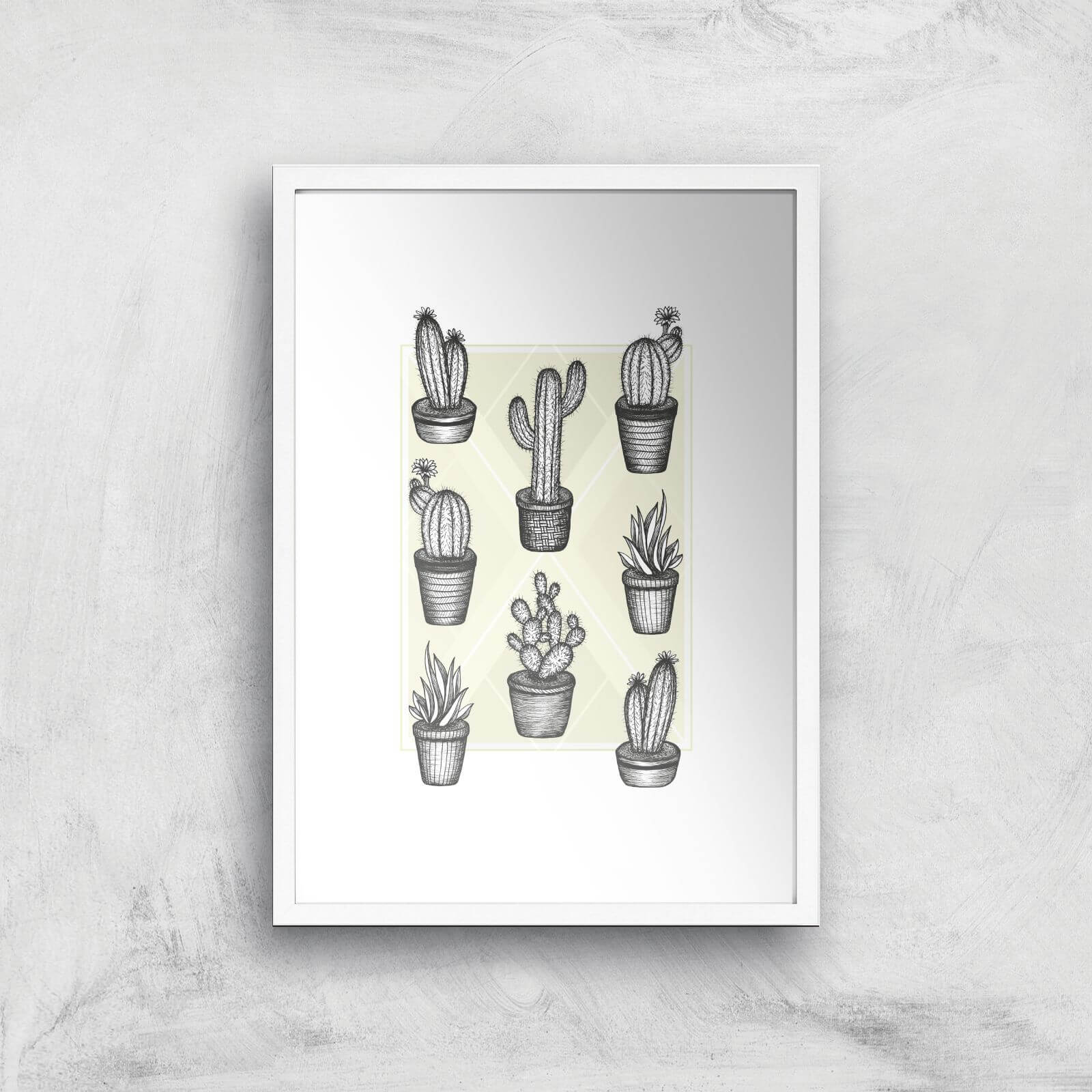 Prickly Friends Art Print - A2 - White Frame