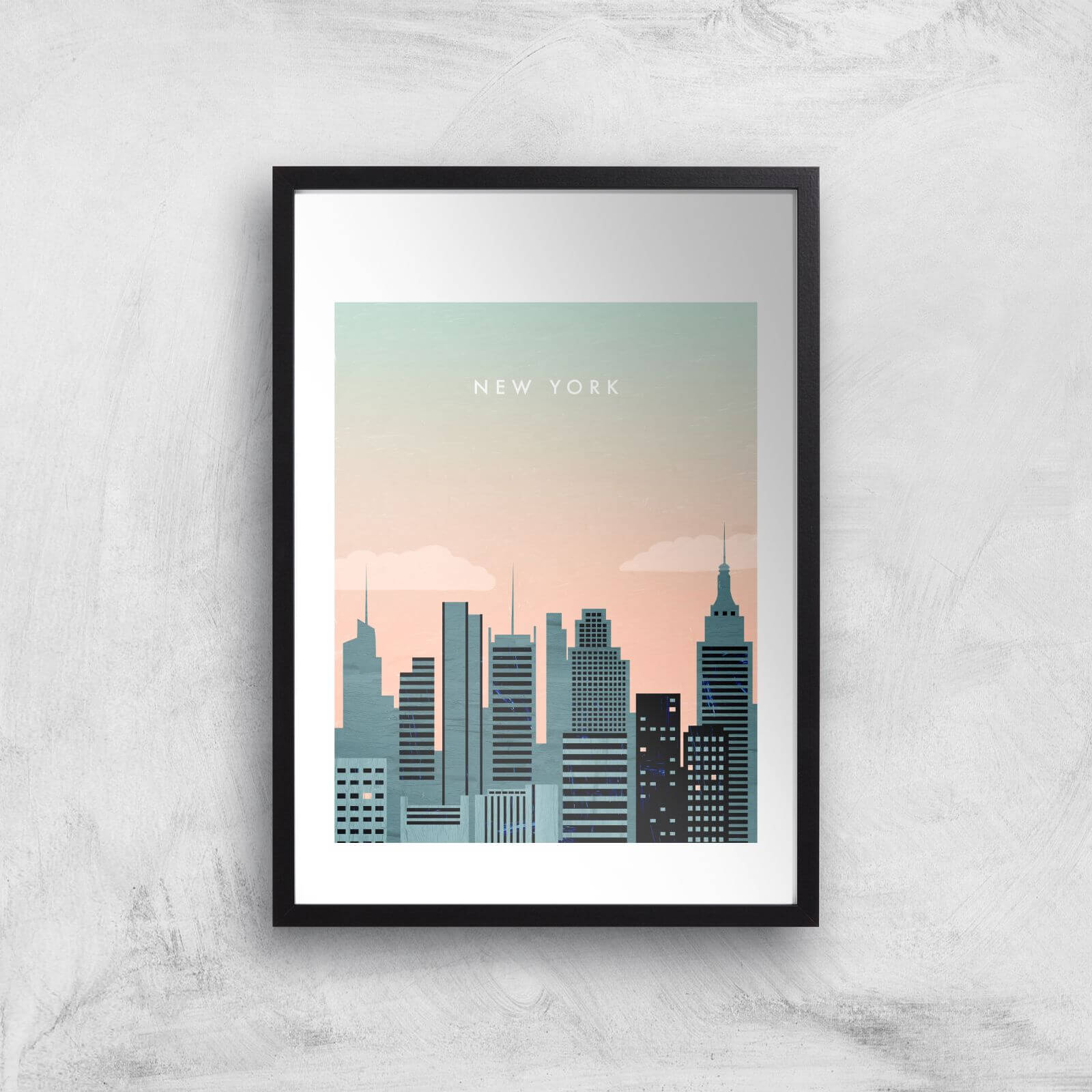 New York Art Print - A2 - Black Frame