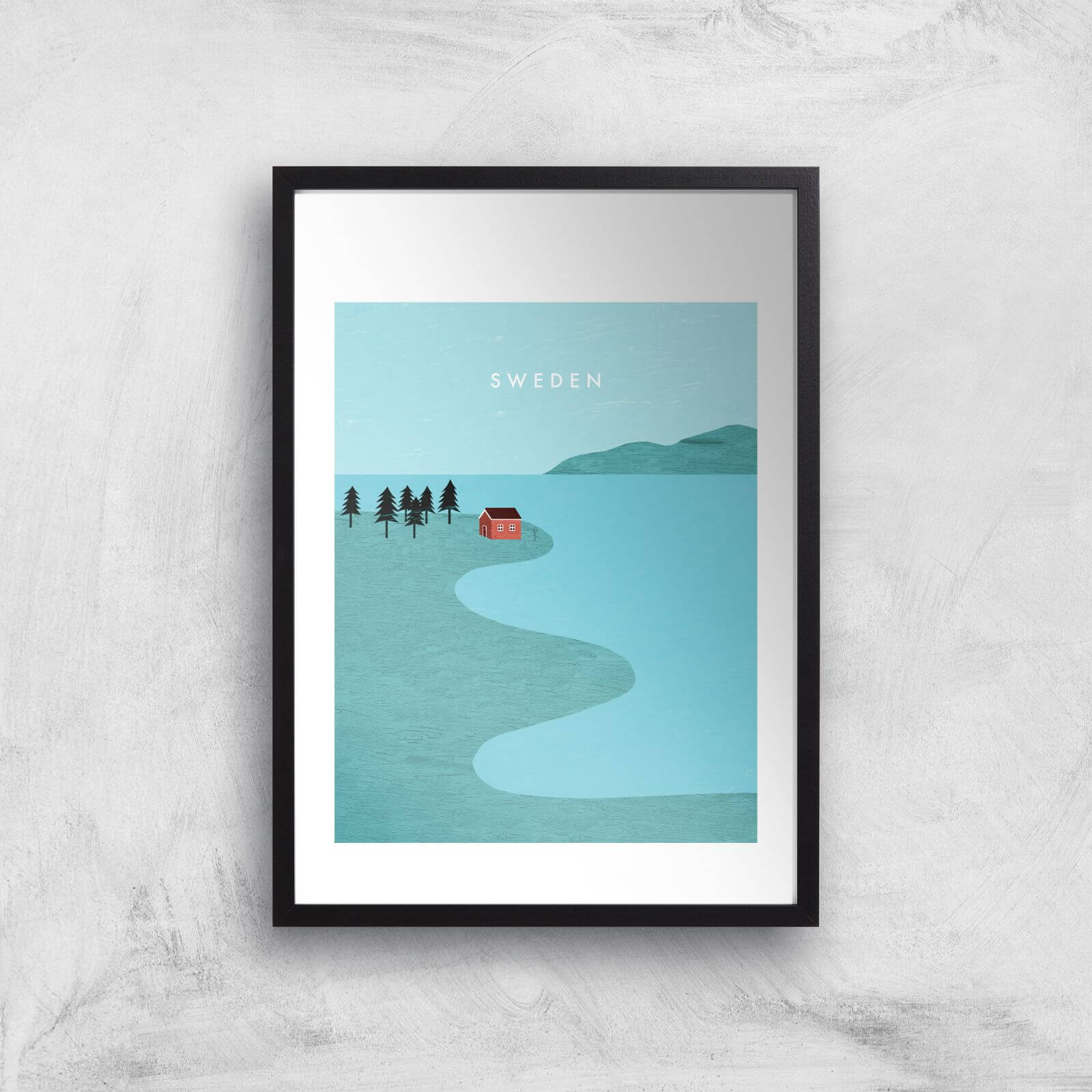 Sweden Art Print - A2 - Black Frame
